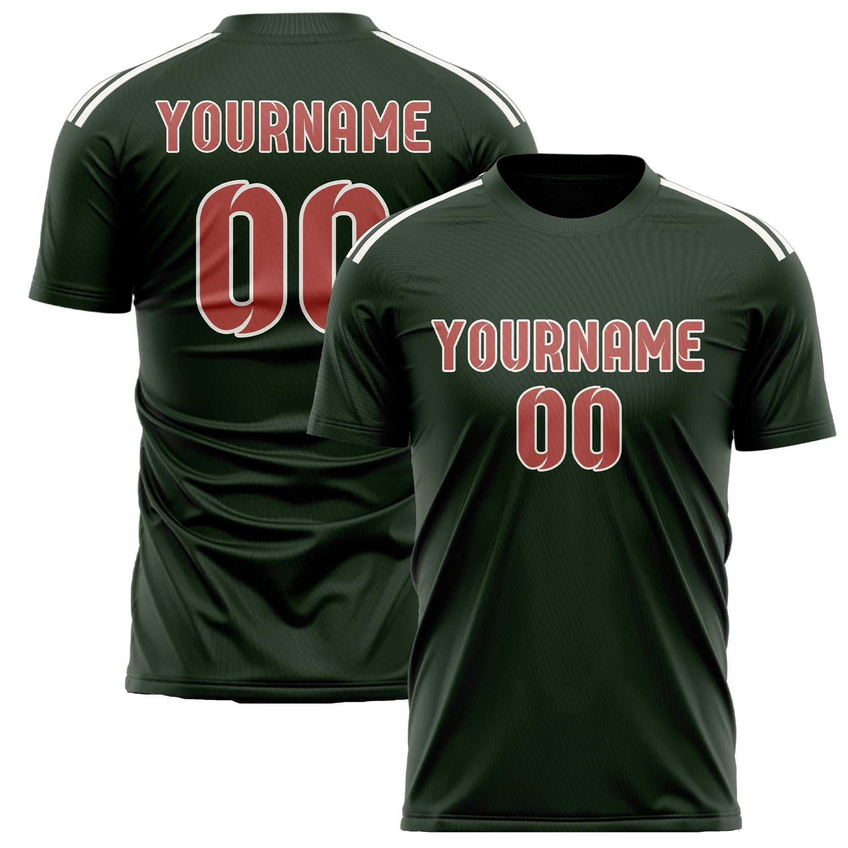 Custom Dark Green Copper Rose Soccer Jersey