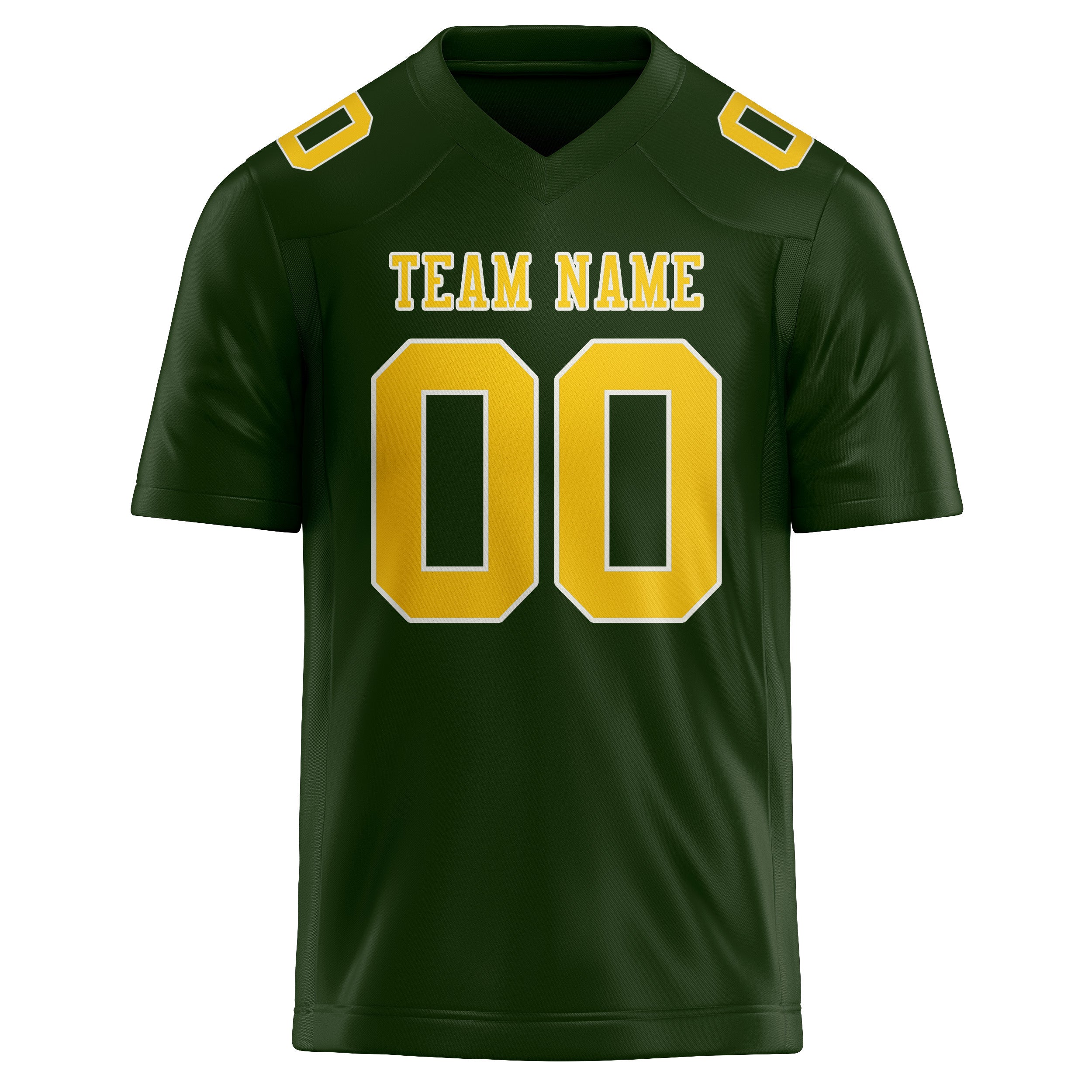 Custom Dark Green Gold Football Jersey