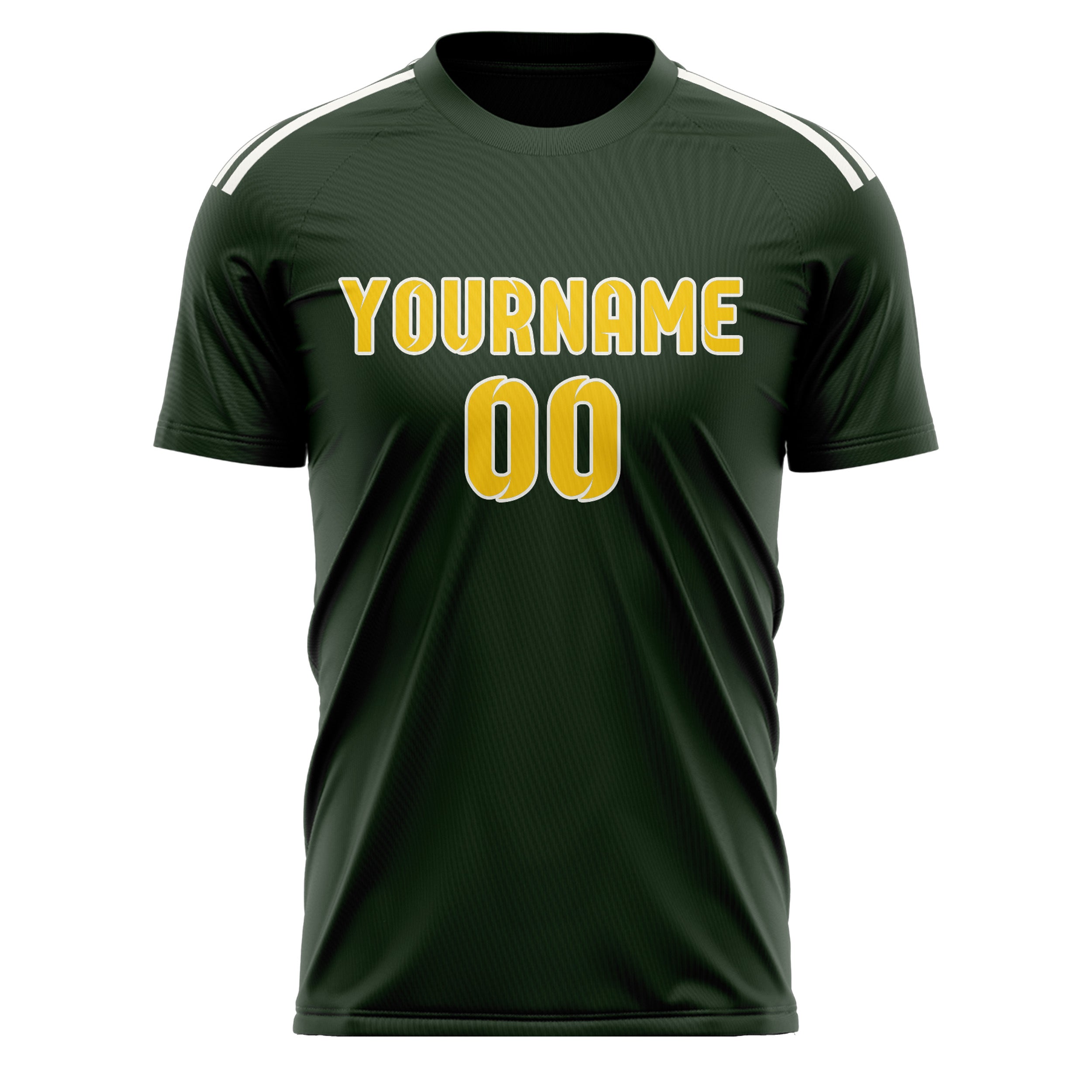 Custom Dark Green Gold Soccer Jersey