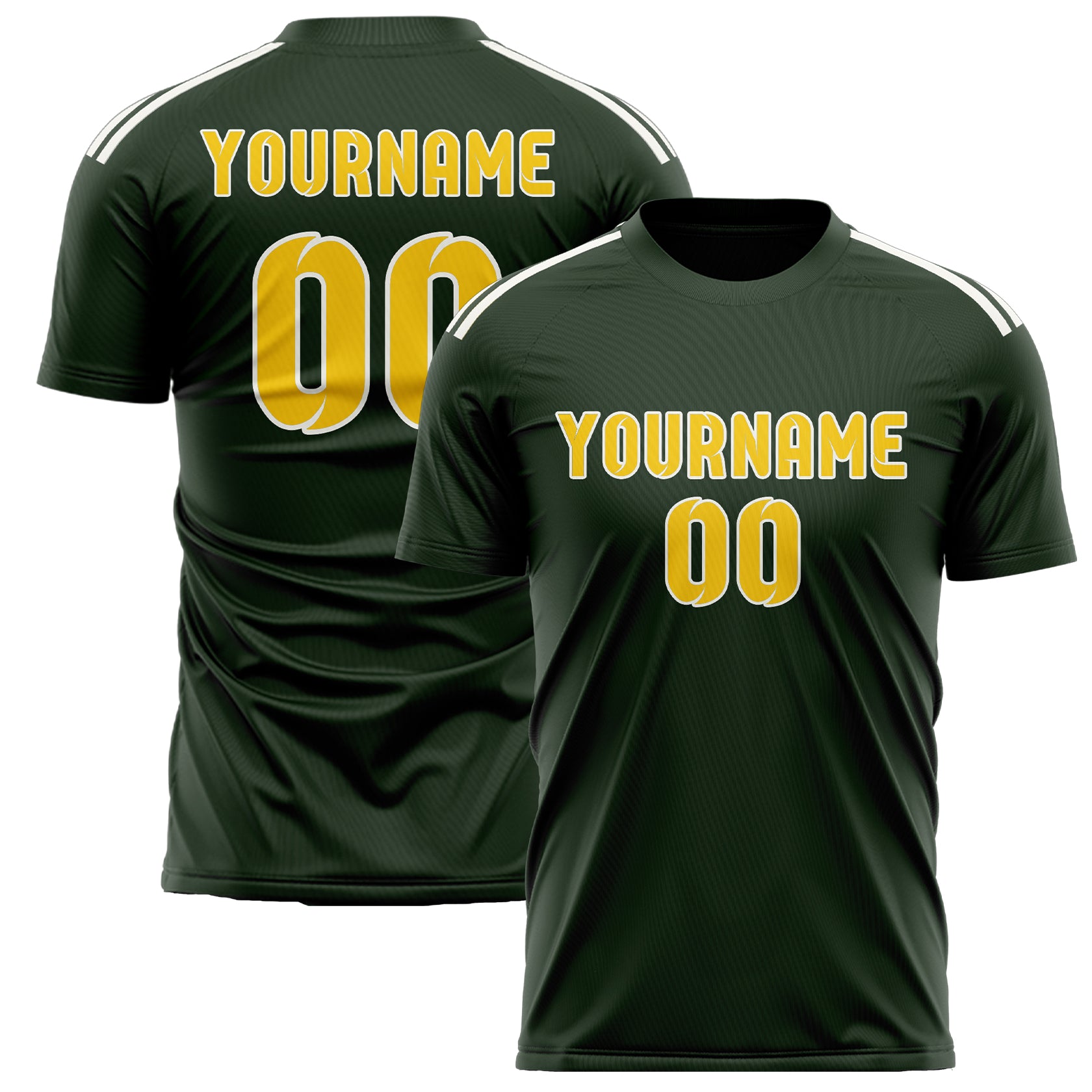 Custom Dark Green Gold Soccer Jersey