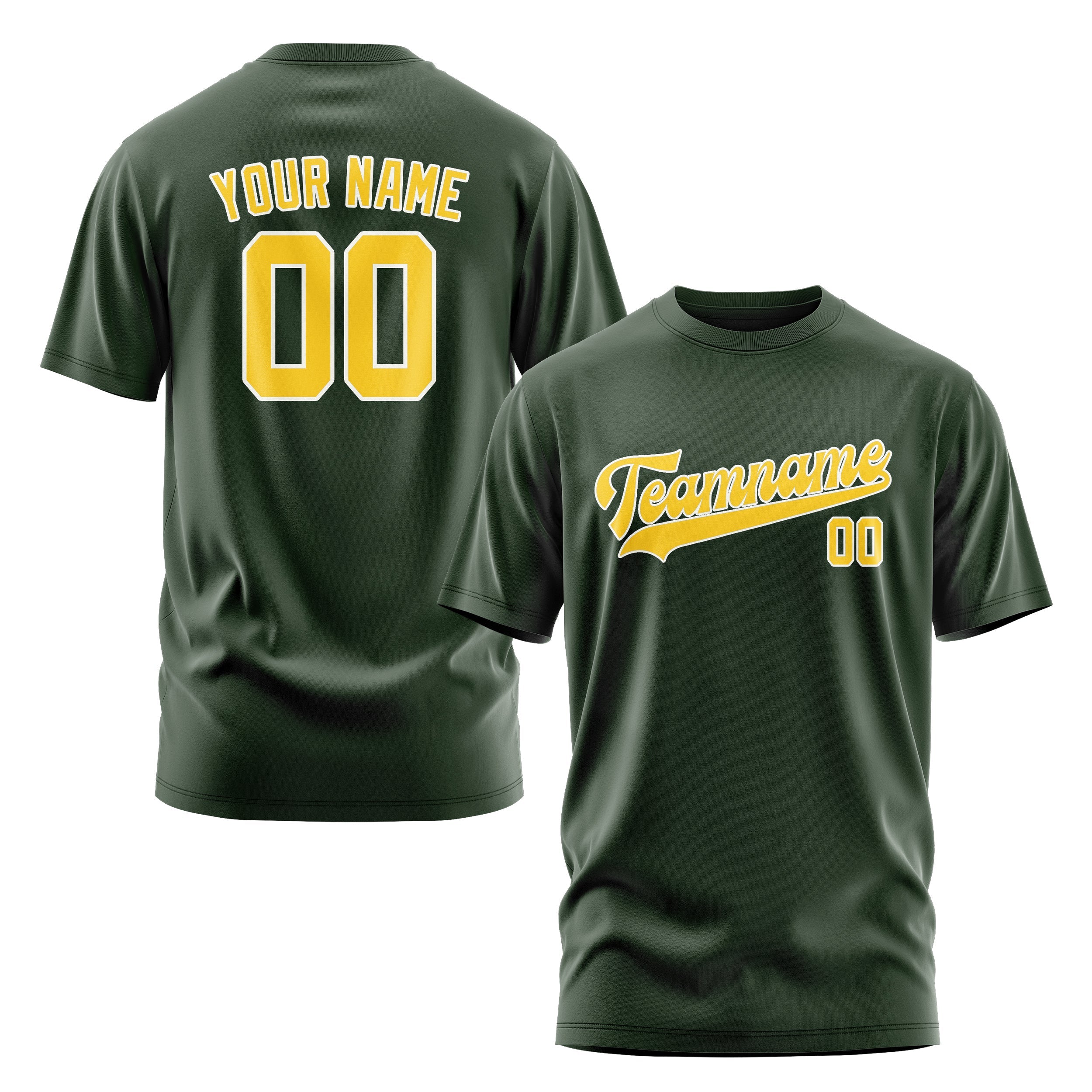 Custom Dark Green Gold T-Shirt