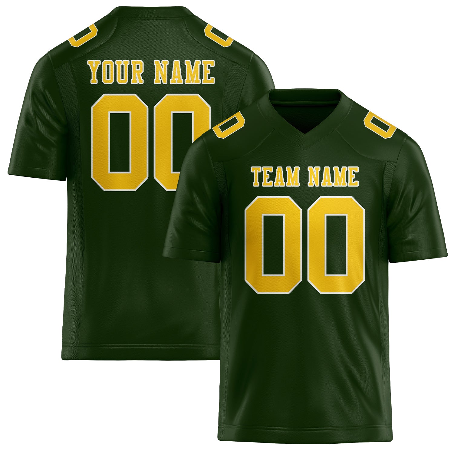 Custom Dark Green Gold Football Jersey