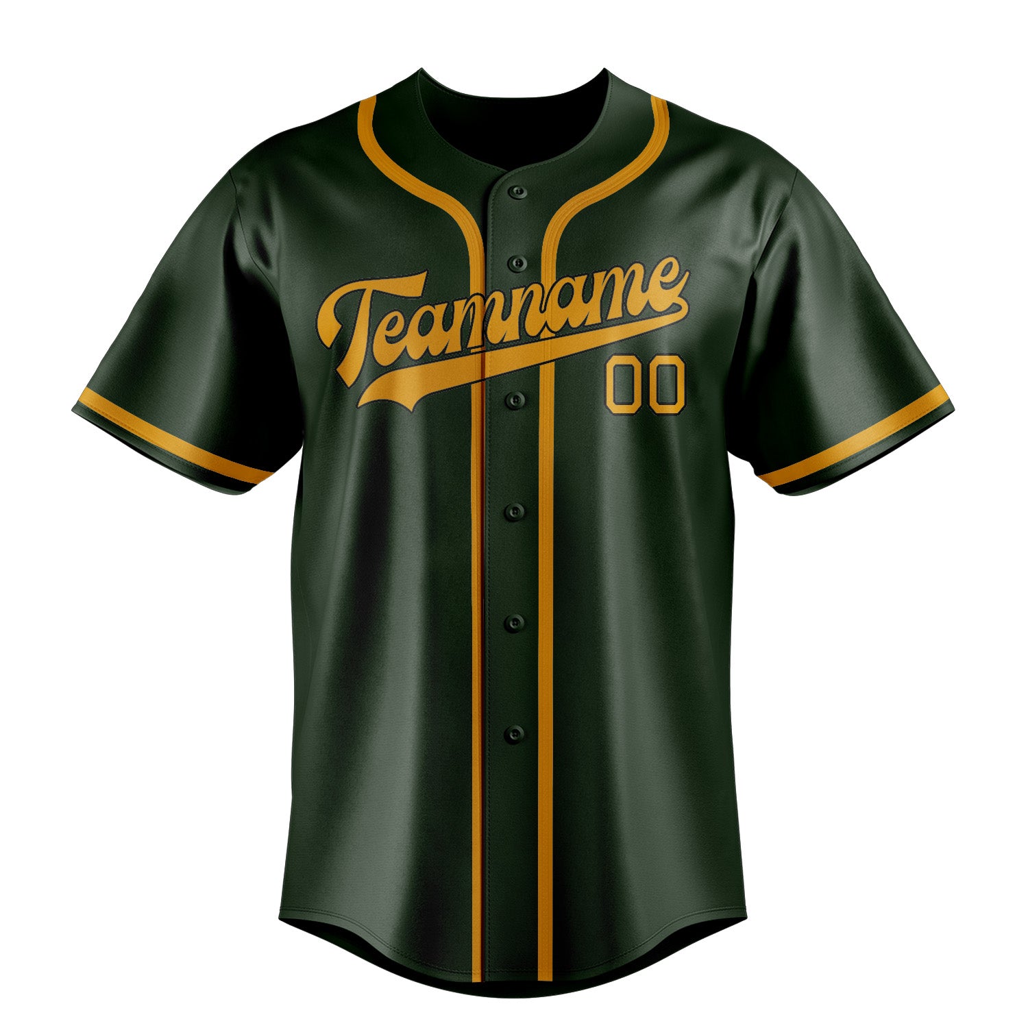 Custom Dark Green Yellow Baseball Jersey