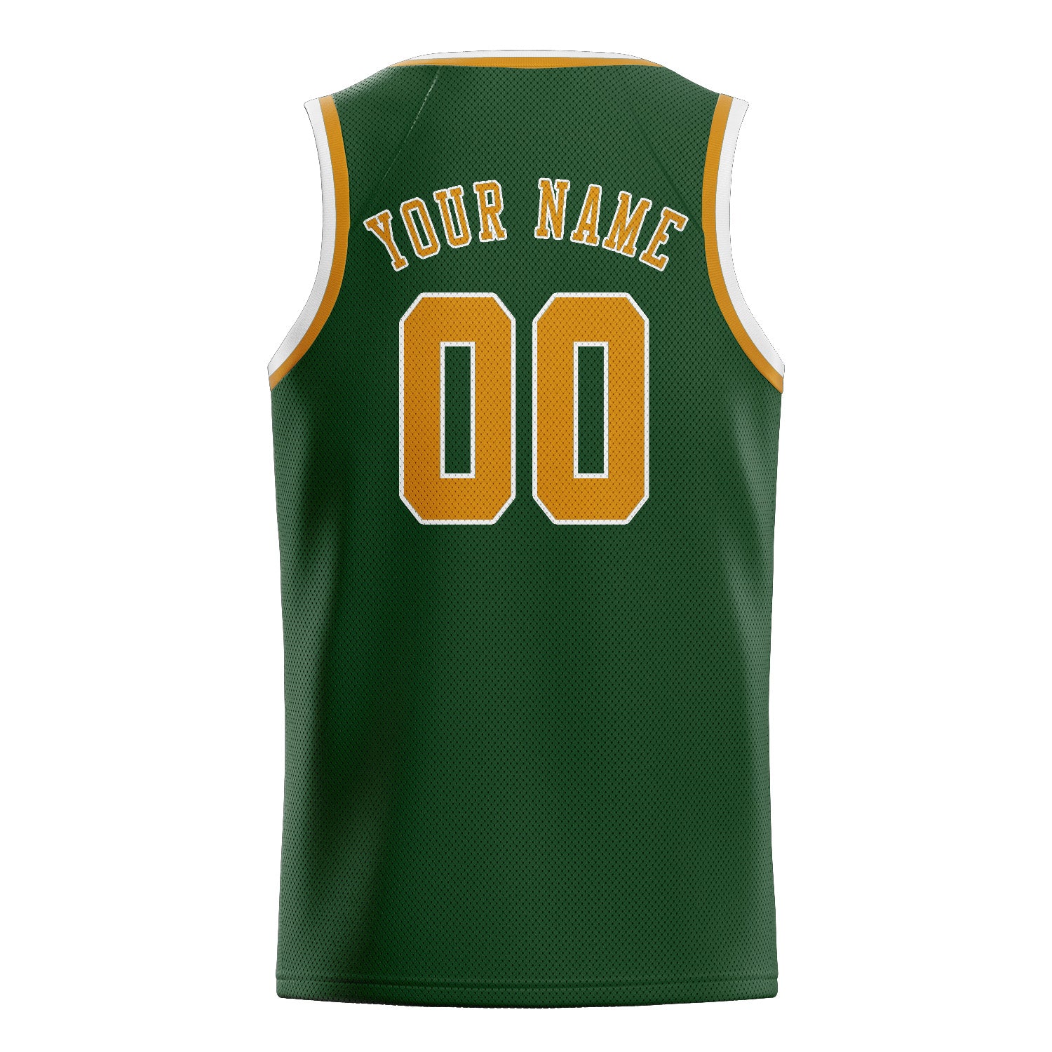 Custom Dark Green Yellow Basketball Jersey