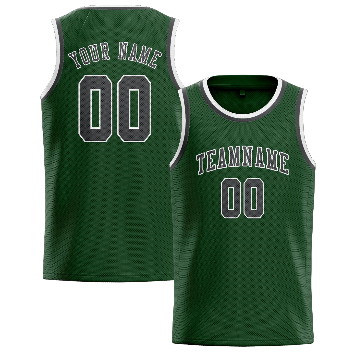 Custom Dark Green Dark Grey Basketball Jersey