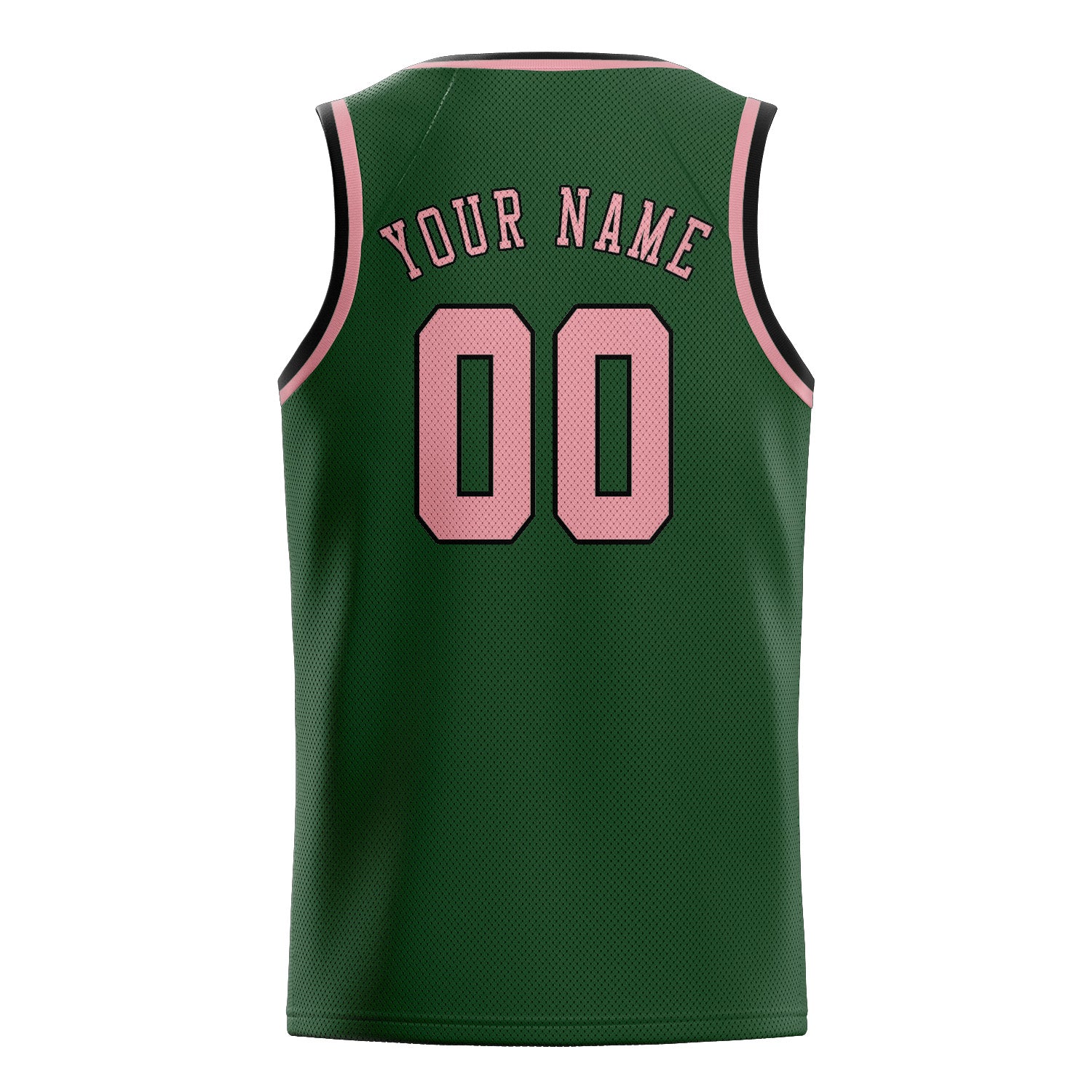 Custom Dark Green Light Pink Basketball Jersey