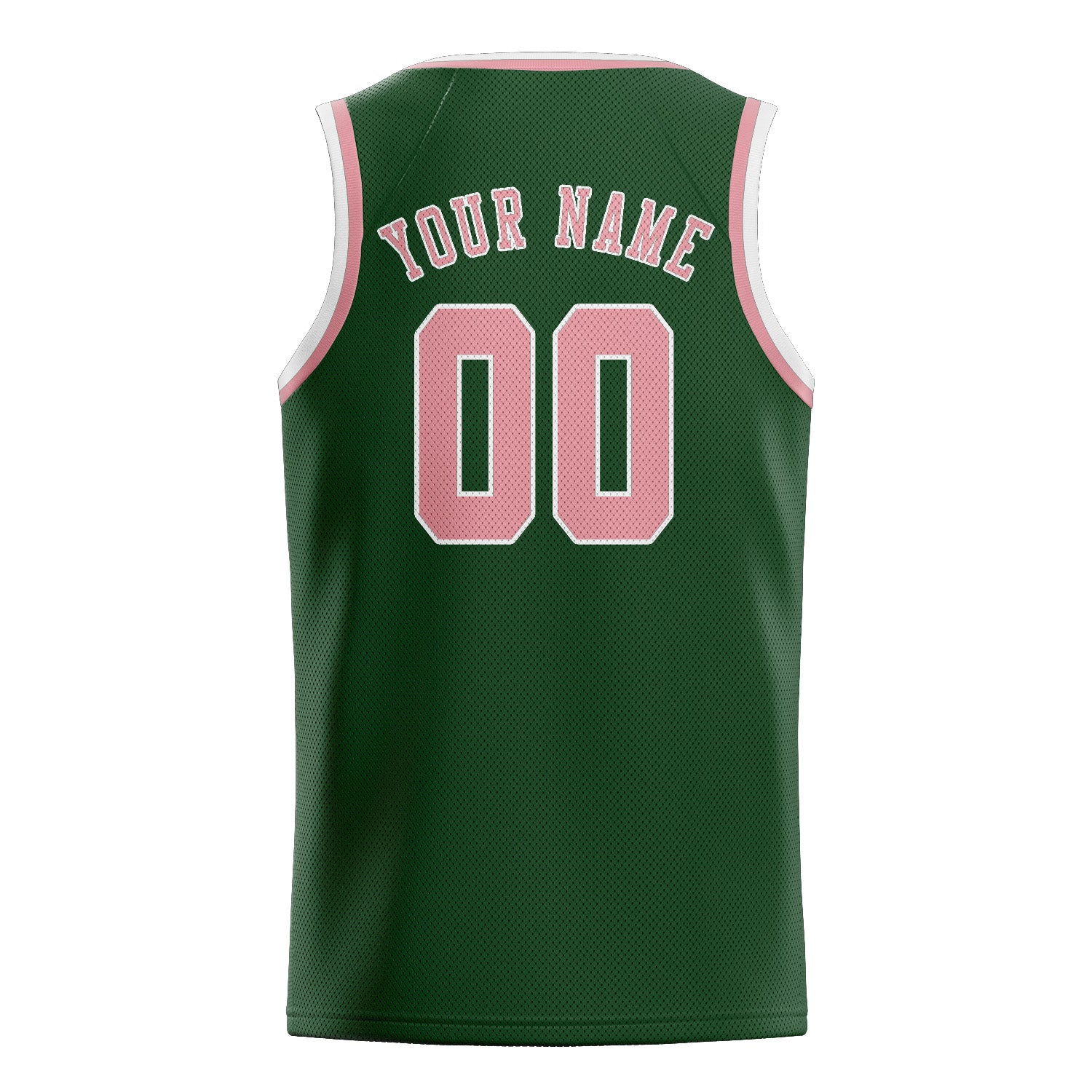 Custom Dark Green Light Pink Basketball Jersey
