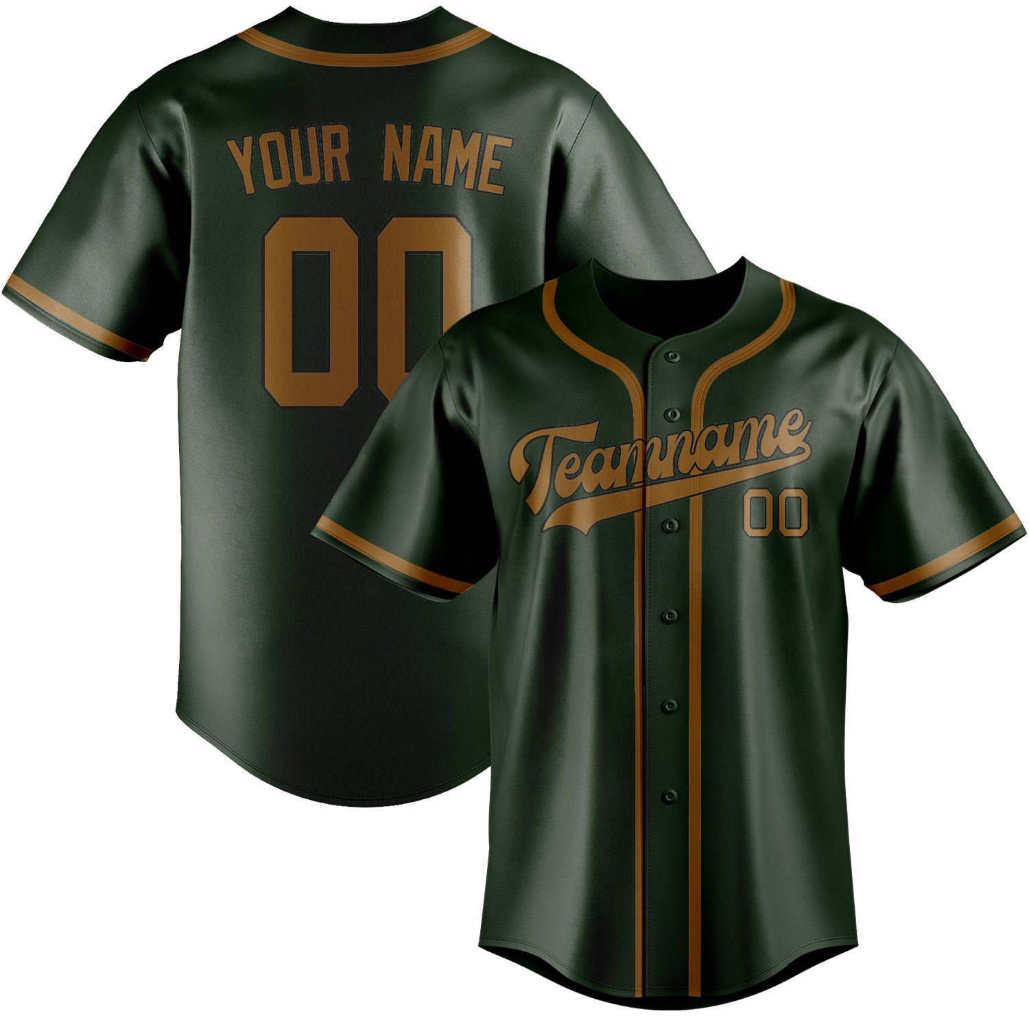 Custom Dark Green Khaki Baseball Jersey