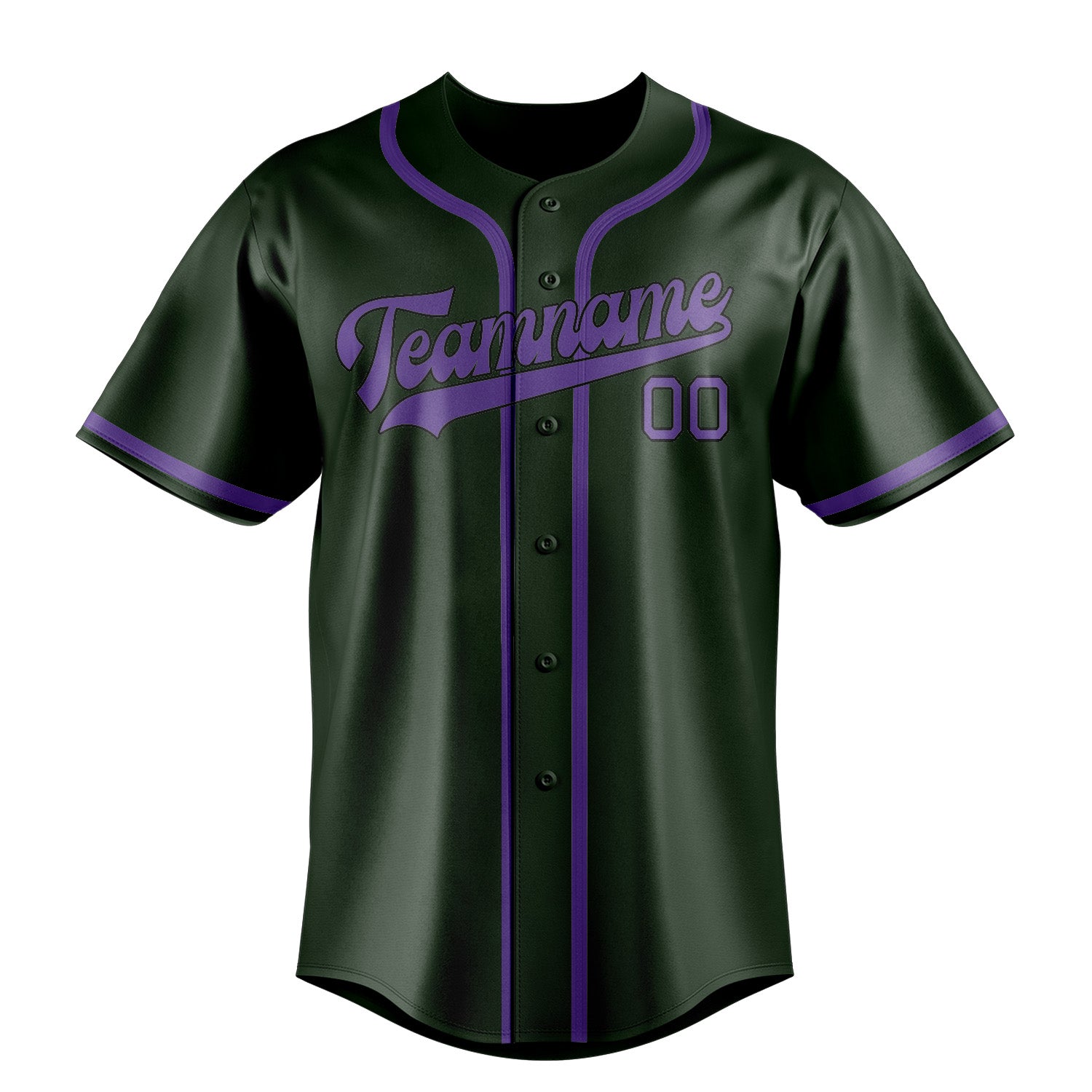 Custom Dark Green Light Purple Baseball Jersey
