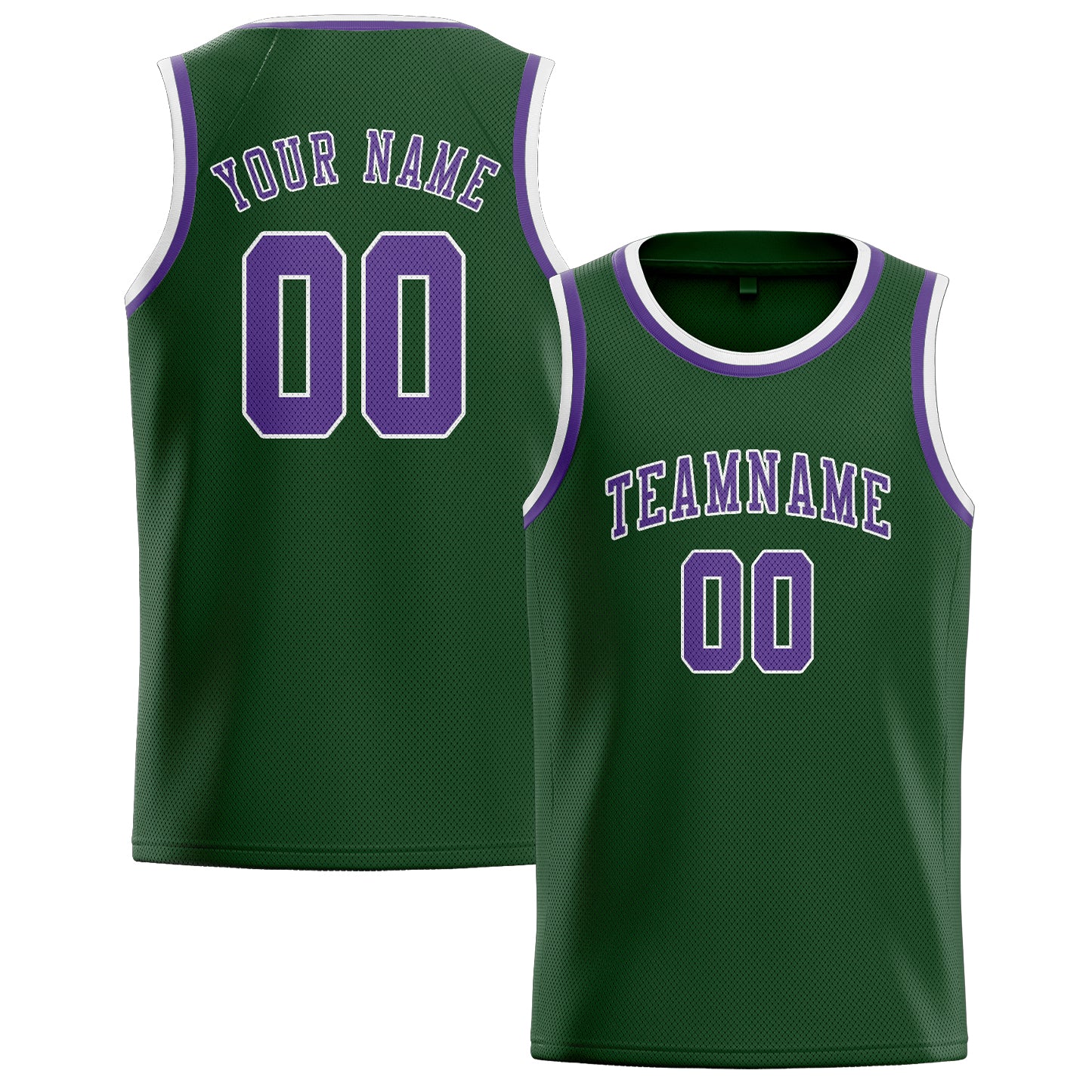 Custom Dark Green Light Purple Basketball Jersey