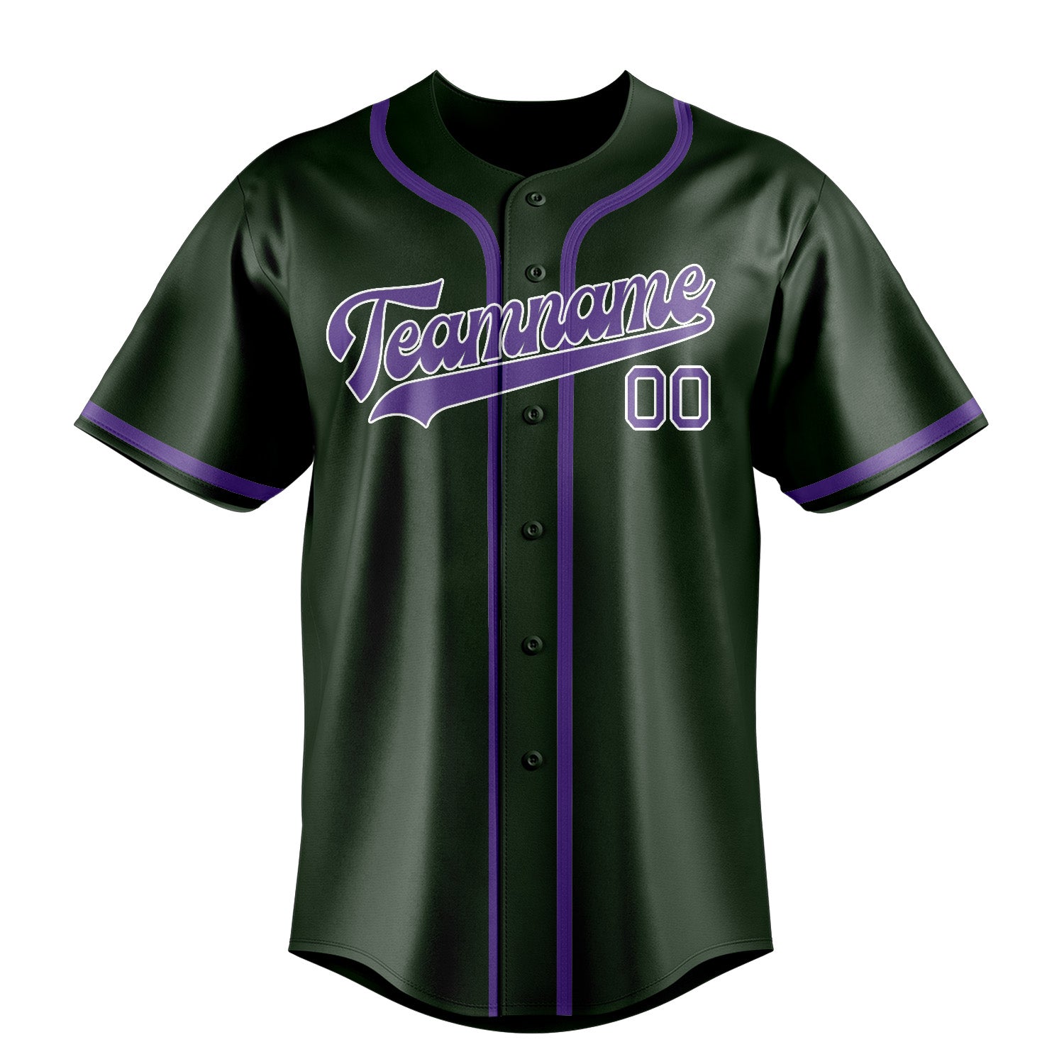 Custom Dark Green Light Purple Baseball Jersey