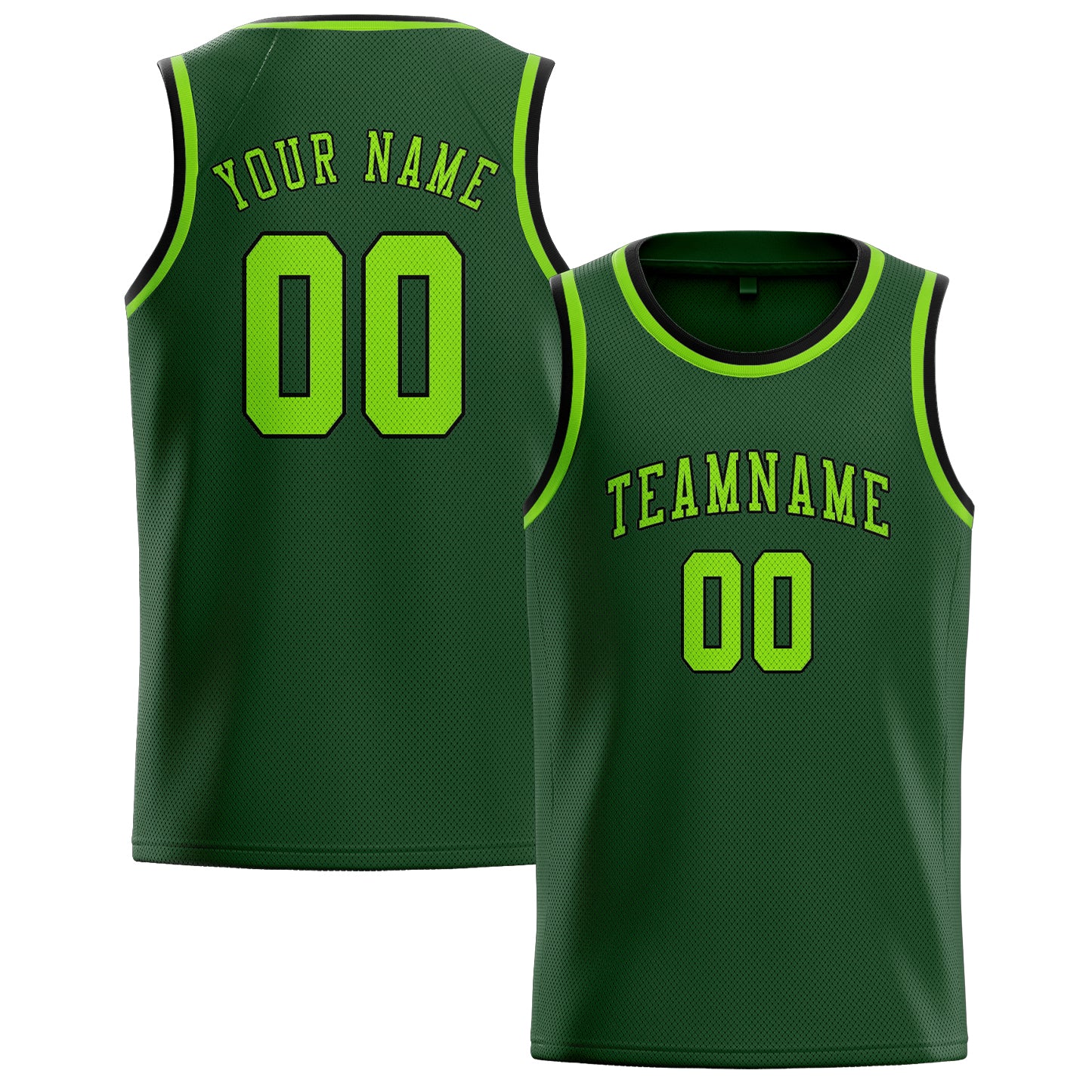 Custom Dark Green Emerald Green Basketball Jersey