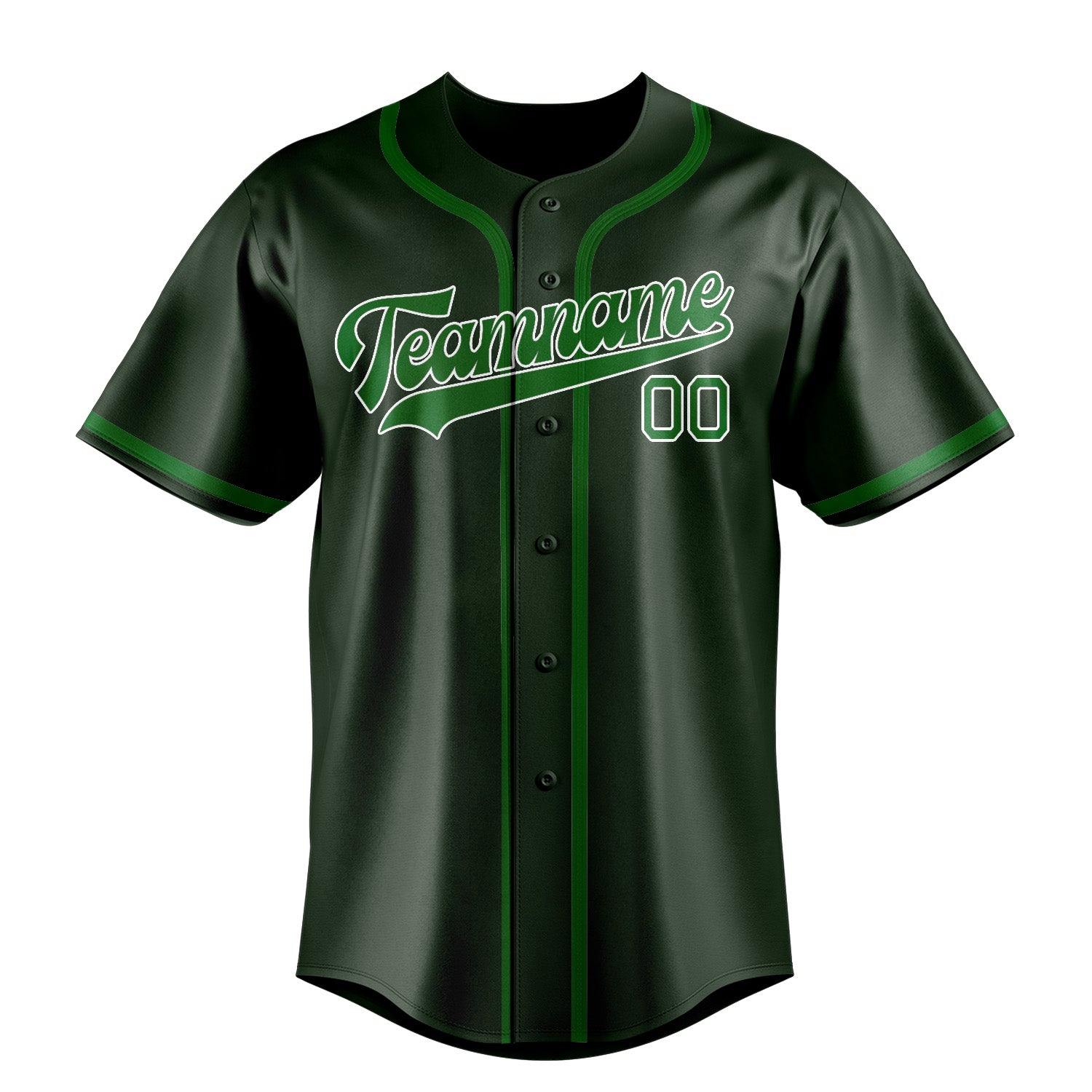 Custom Dark Green Emerald Green Baseball Jersey