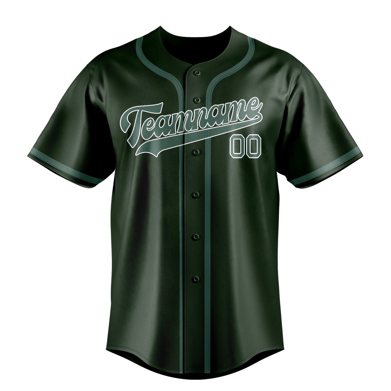 Custom Dark Green Blue Green Baseball Jersey