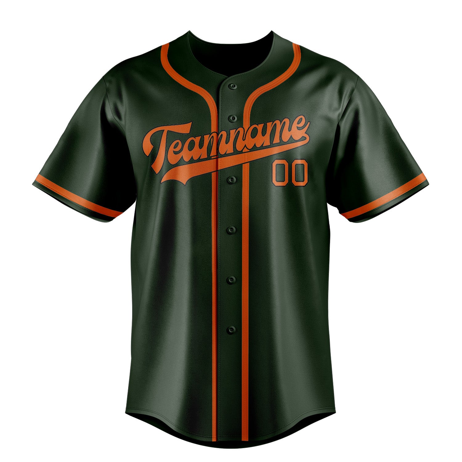 Custom Dark Green Orange Baseball Jersey