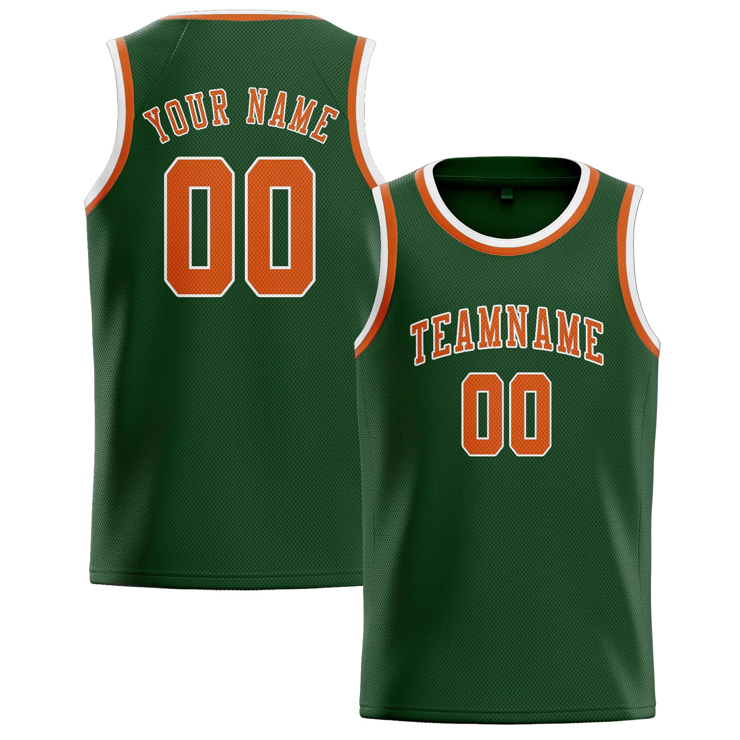 Custom Dark Green Orange Basketball Jersey