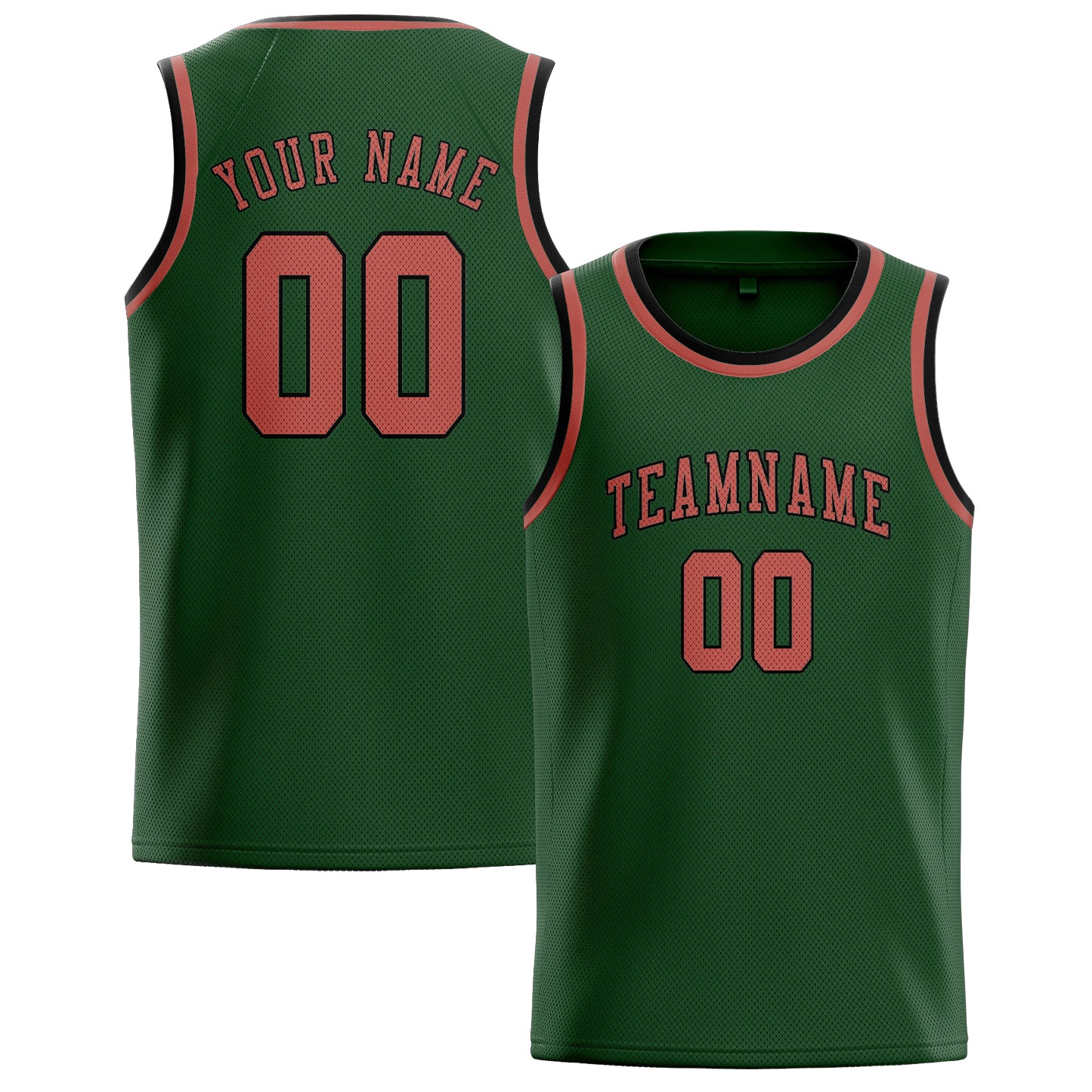 Custom Dark Green Copper Rose Basketball Jersey