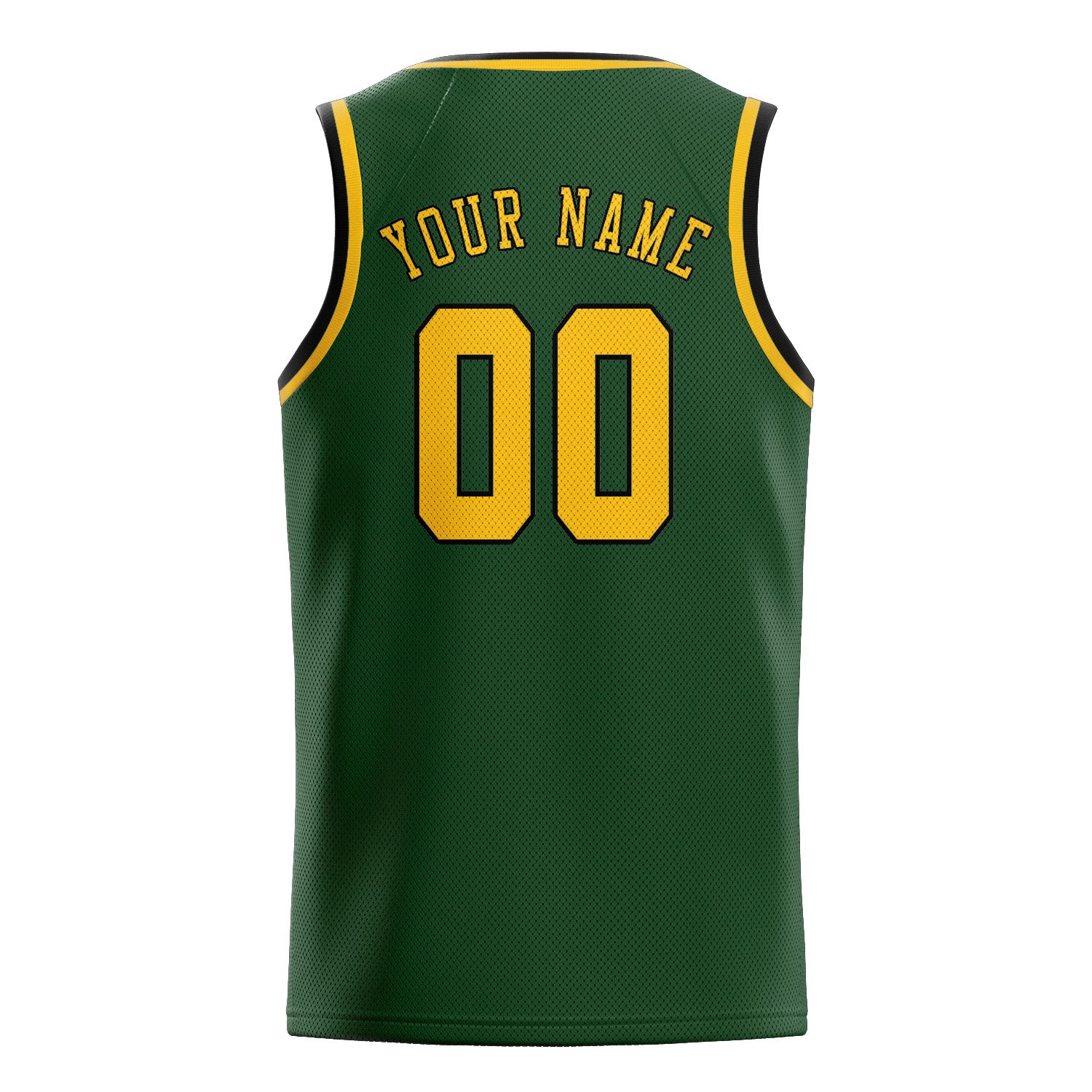 Custom Dark Green Gold Basketball Jersey