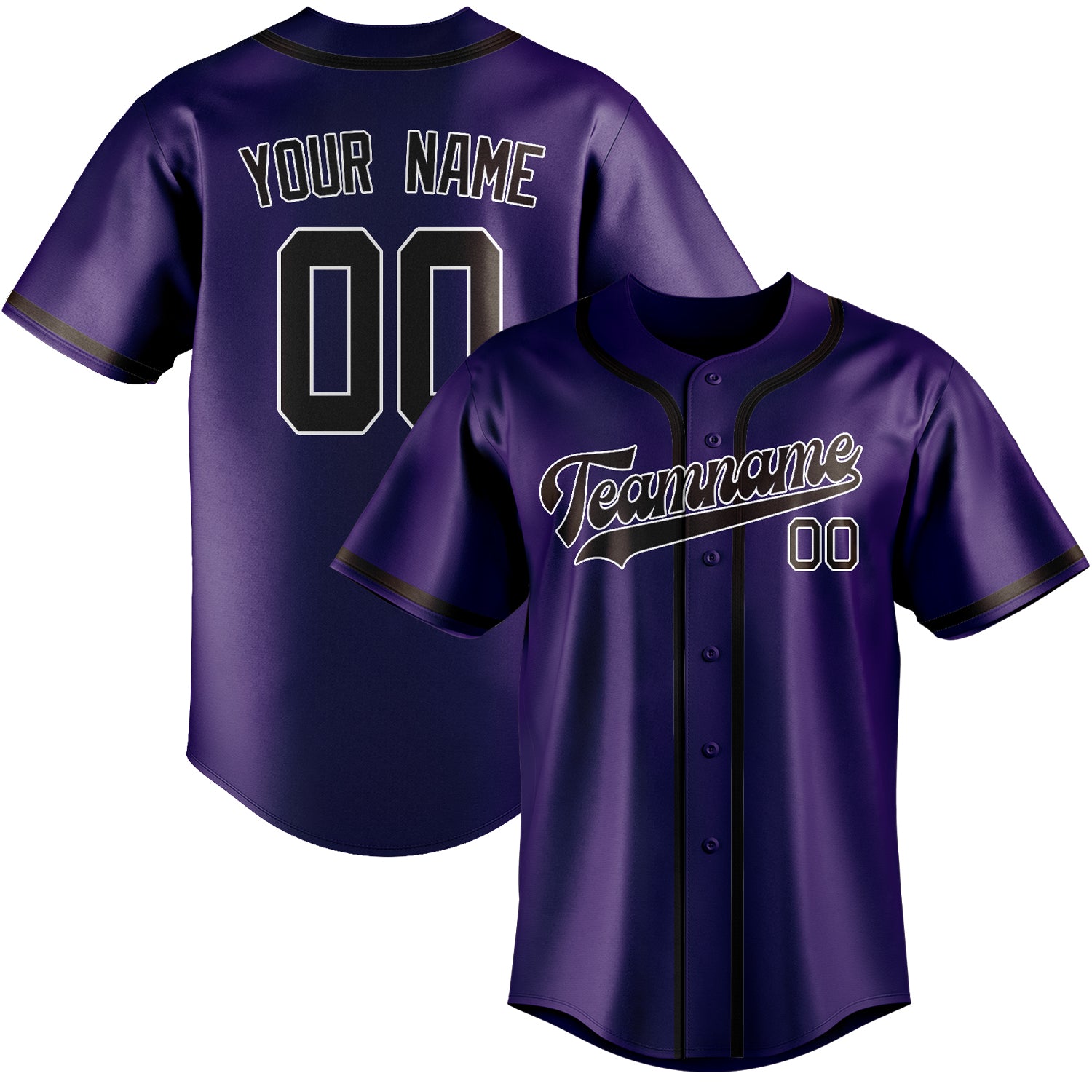 Custom Purple Brown Baseball Jersey