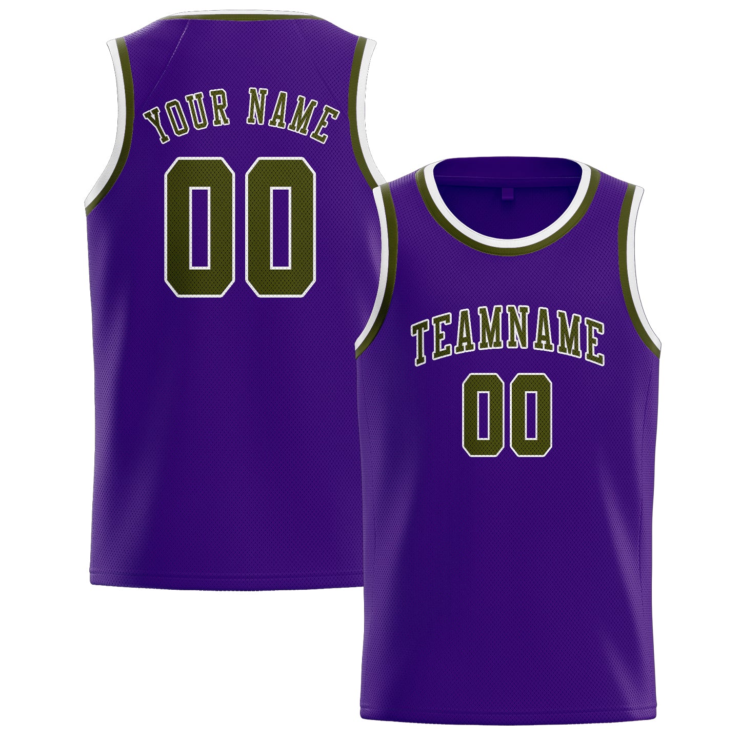 Custom Purple Olive Basketball Jersey