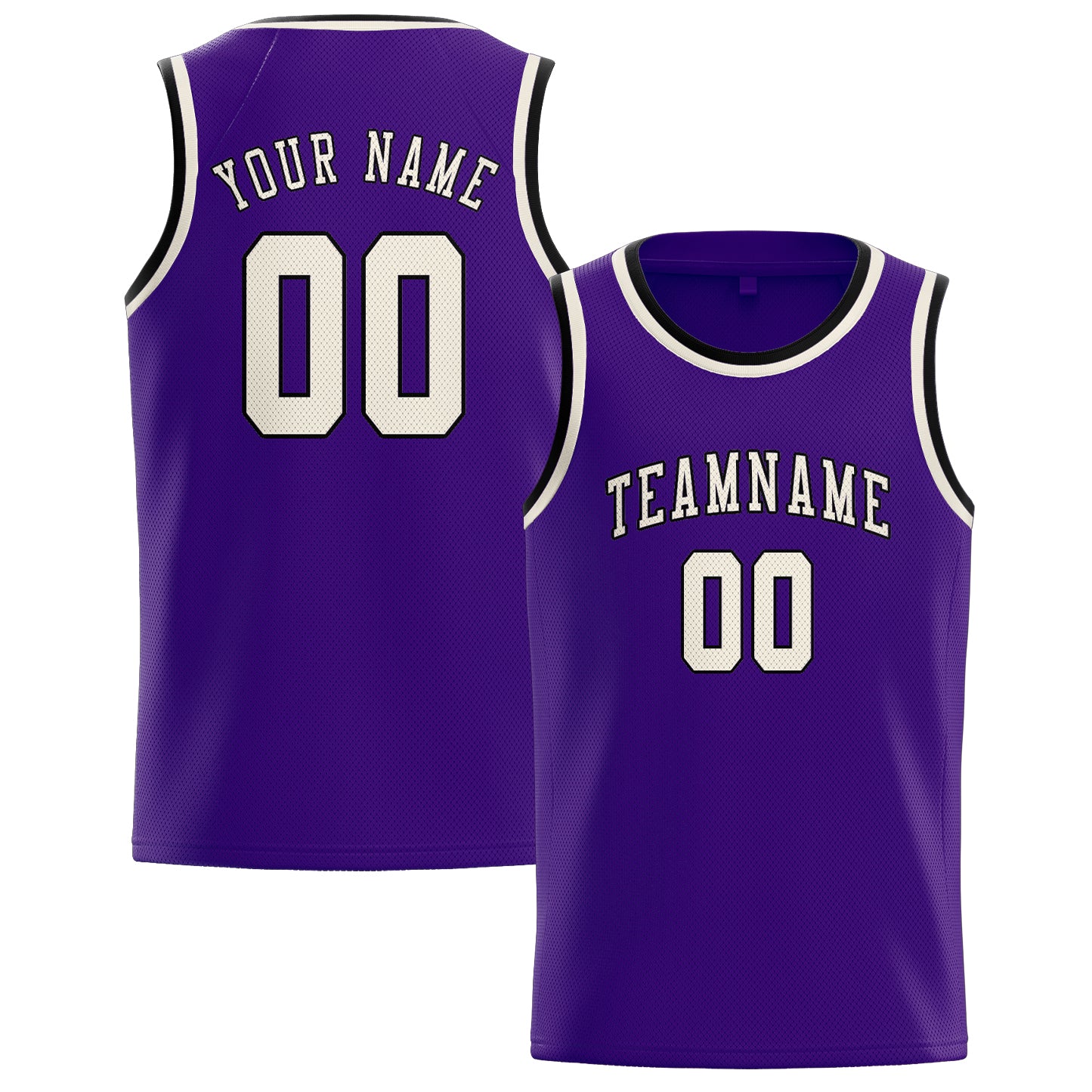 Custom Purple Cream Basketball Jersey
