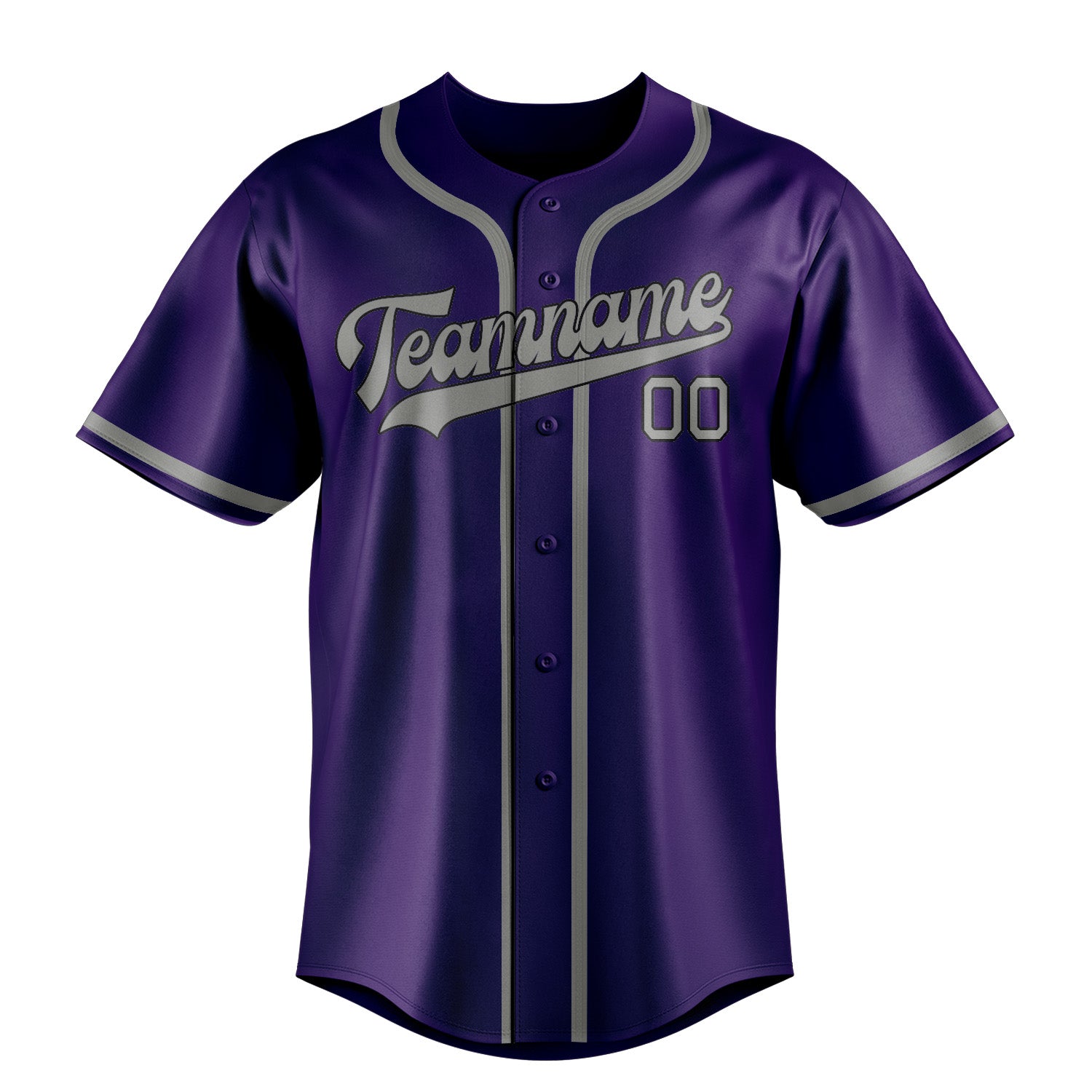 Custom Purple Gray Baseball Jersey