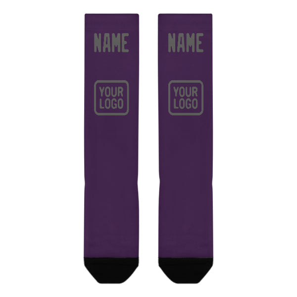 Custom Purple Dark Grey Knee-High Sock