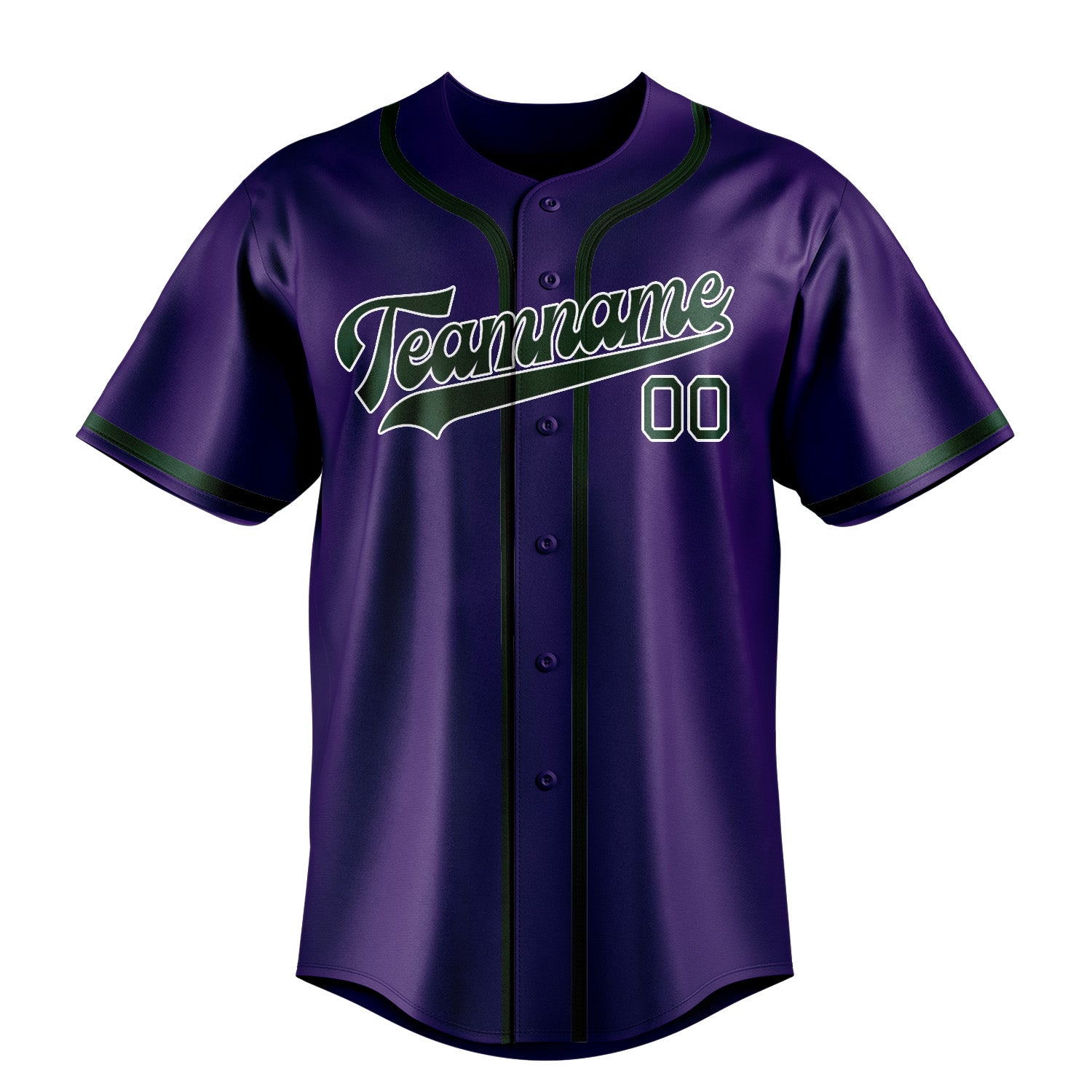 Custom Purple Green Baseball Jersey