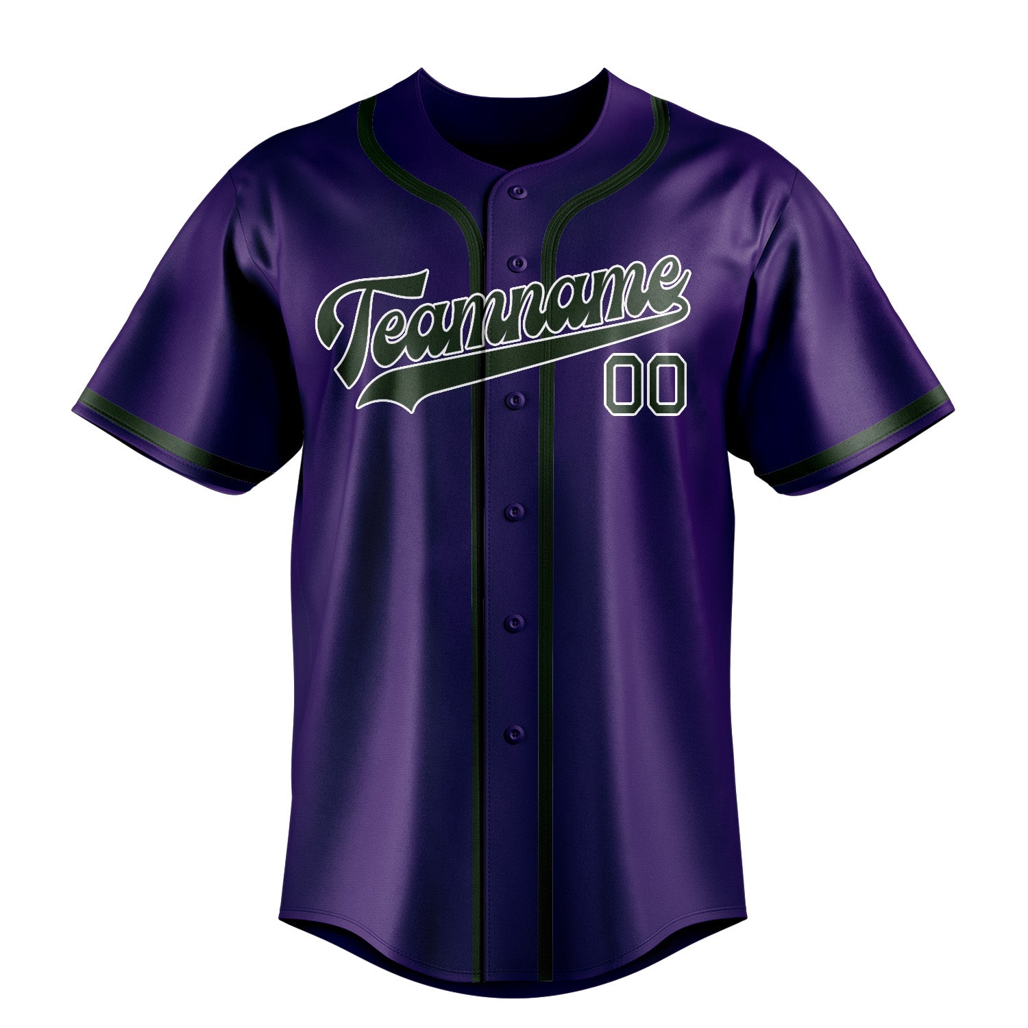 Custom Purple Dark Green Baseball Jersey