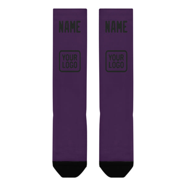 Custom Purple Black Knee-High Sock
