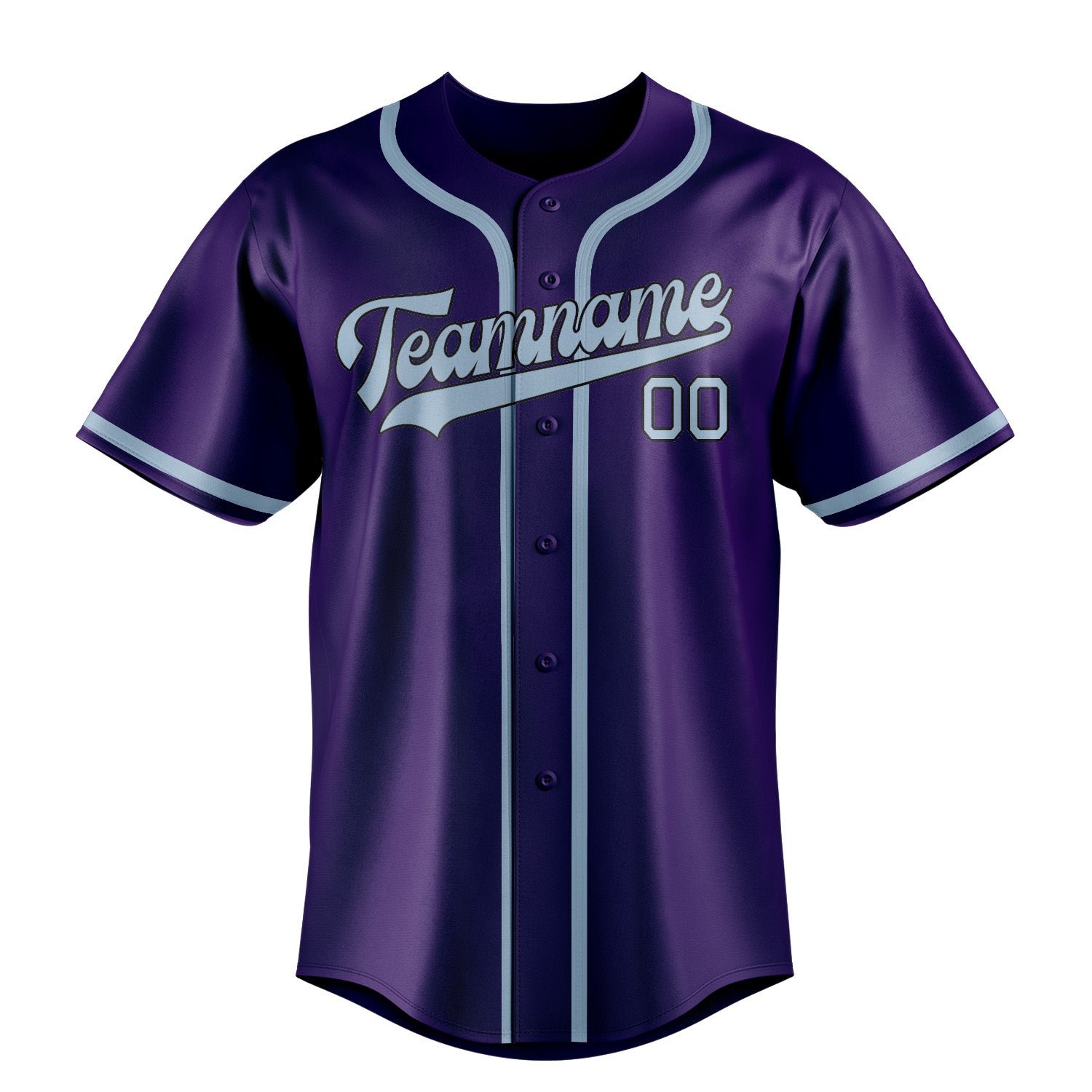Custom Purple Light Blue Baseball Jersey