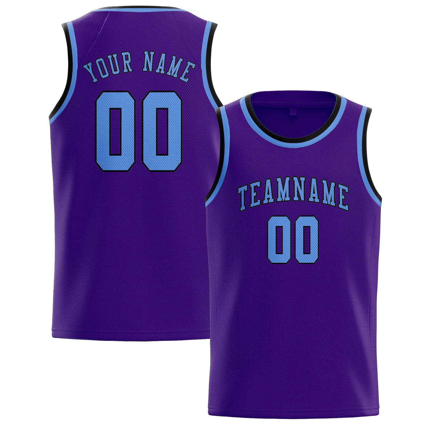 Custom Purple Light Blue Basketball Jersey