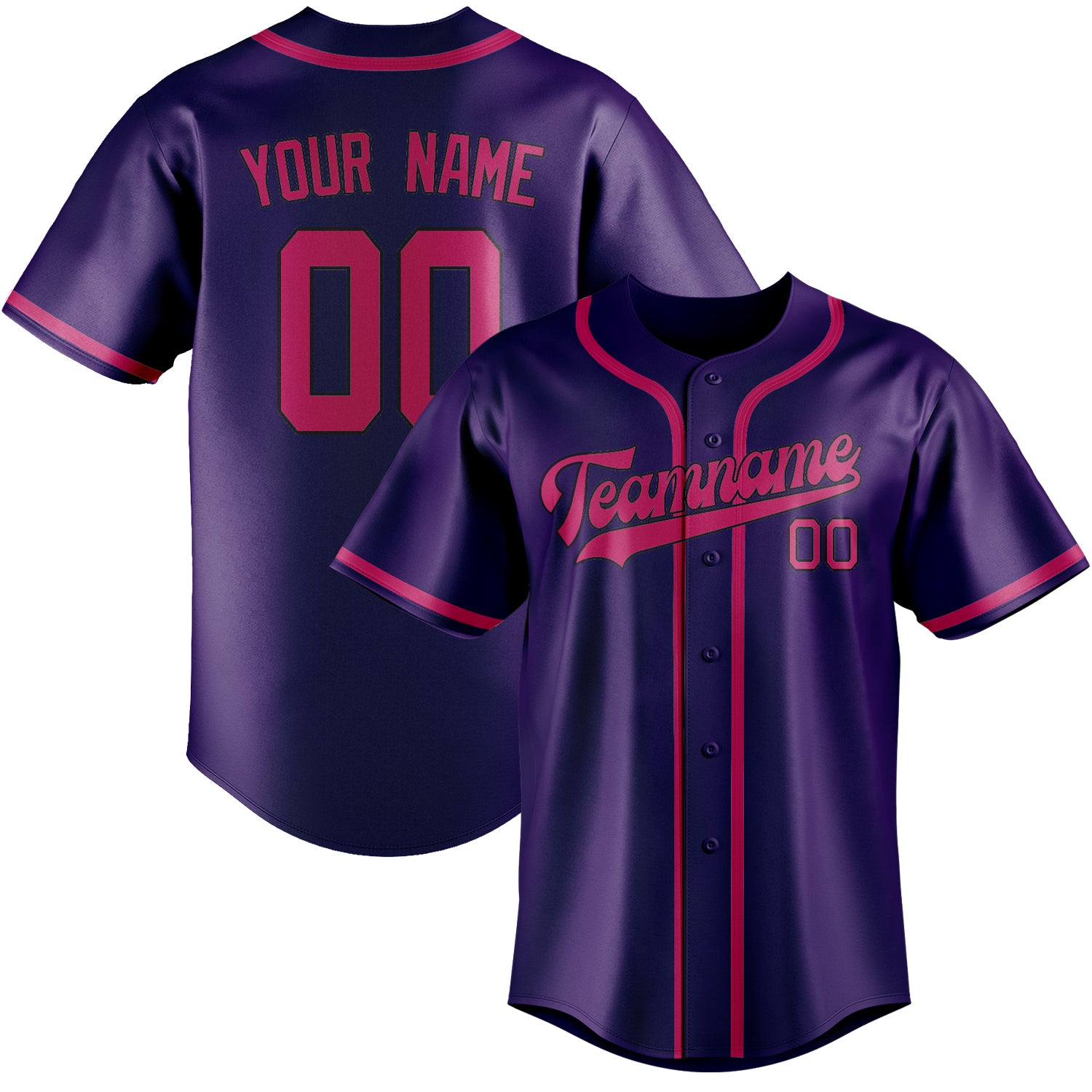 Custom Purple Pink Baseball Jersey