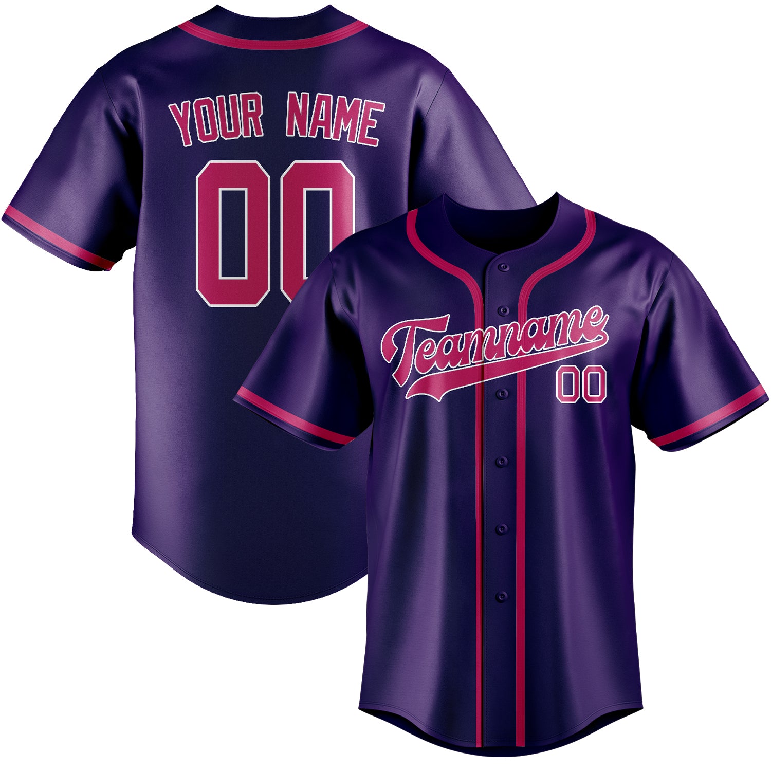 Custom Purple Pink Baseball Jersey