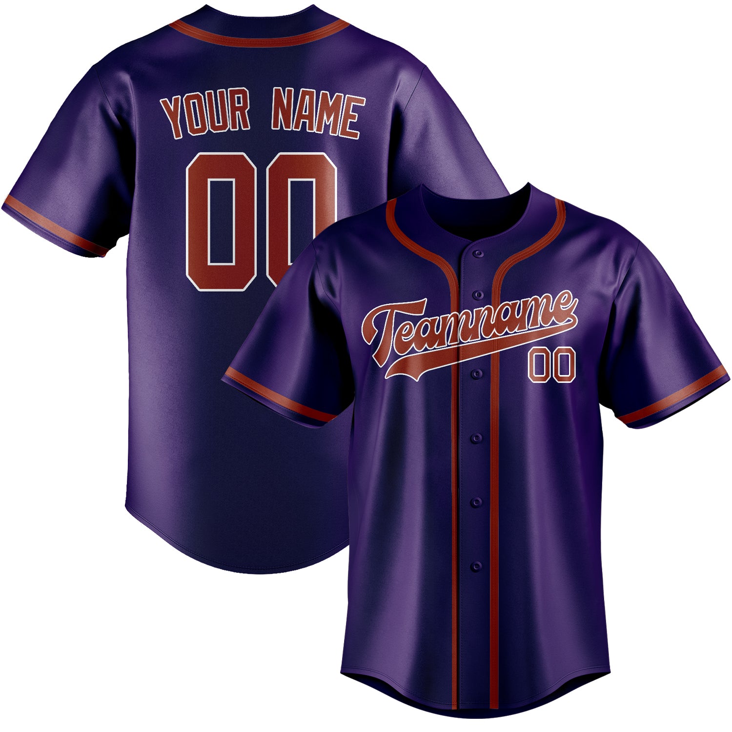 Custom Purple Coral Red Baseball Jersey