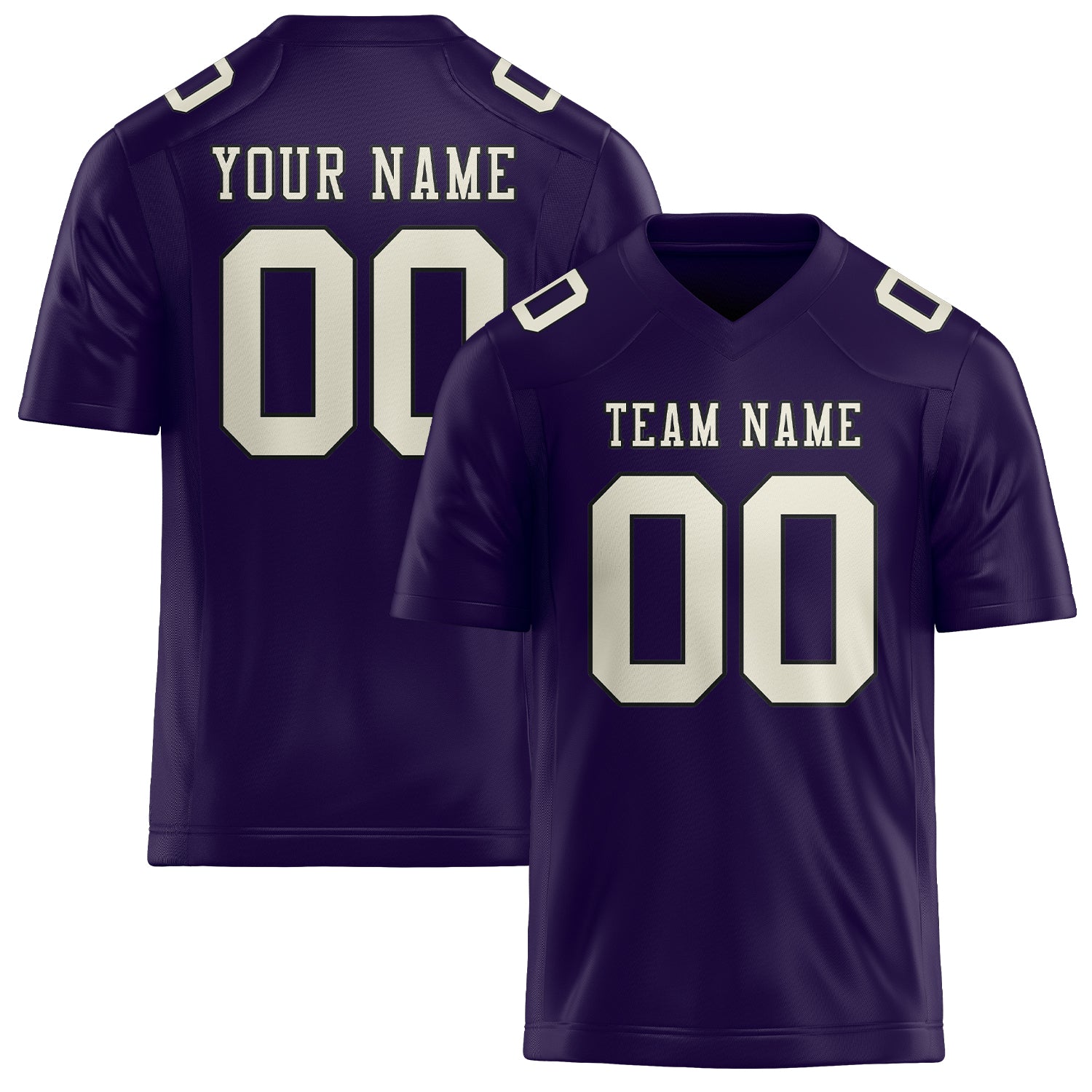 Custom Purple Cream Football Jersey