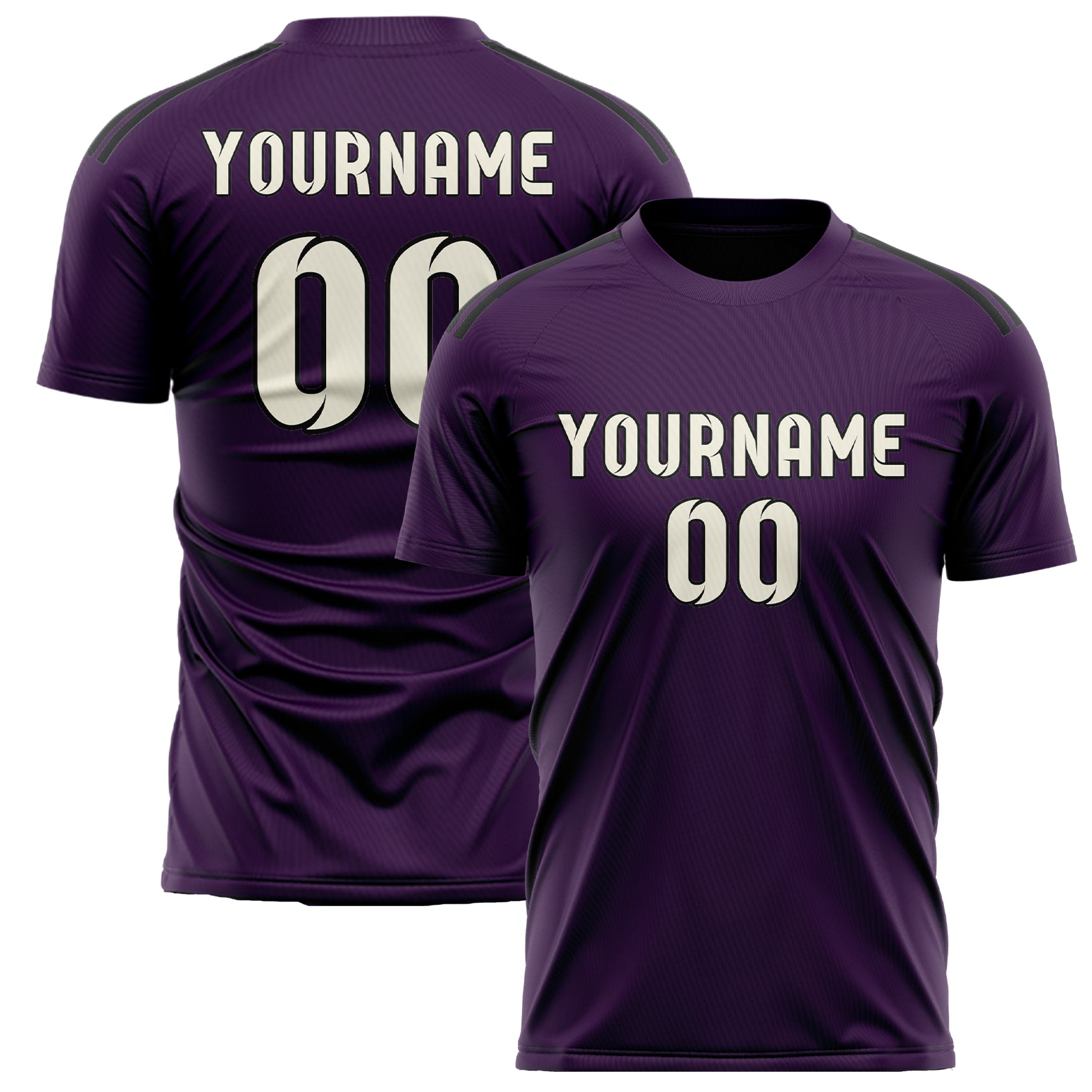 Custom Purple Cream Soccer Jersey