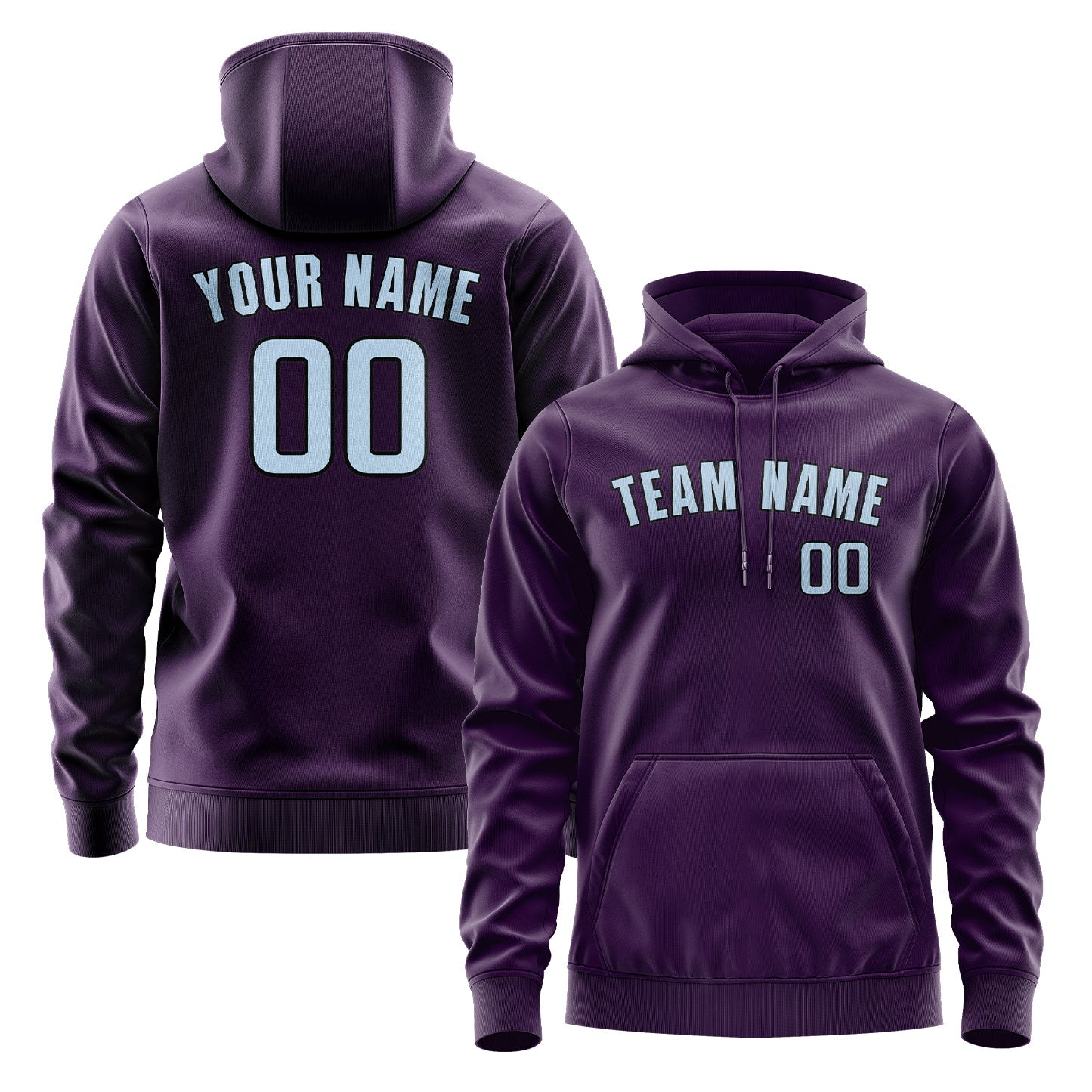Custom Purple Light Blue Hoodie