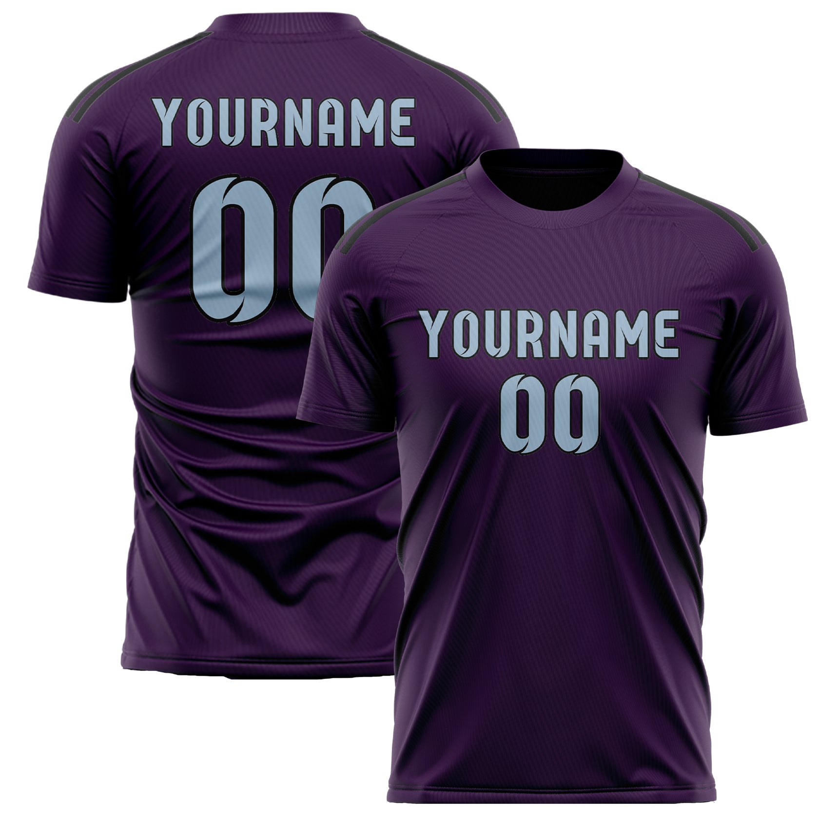 Custom Purple Light Blue Soccer Jersey