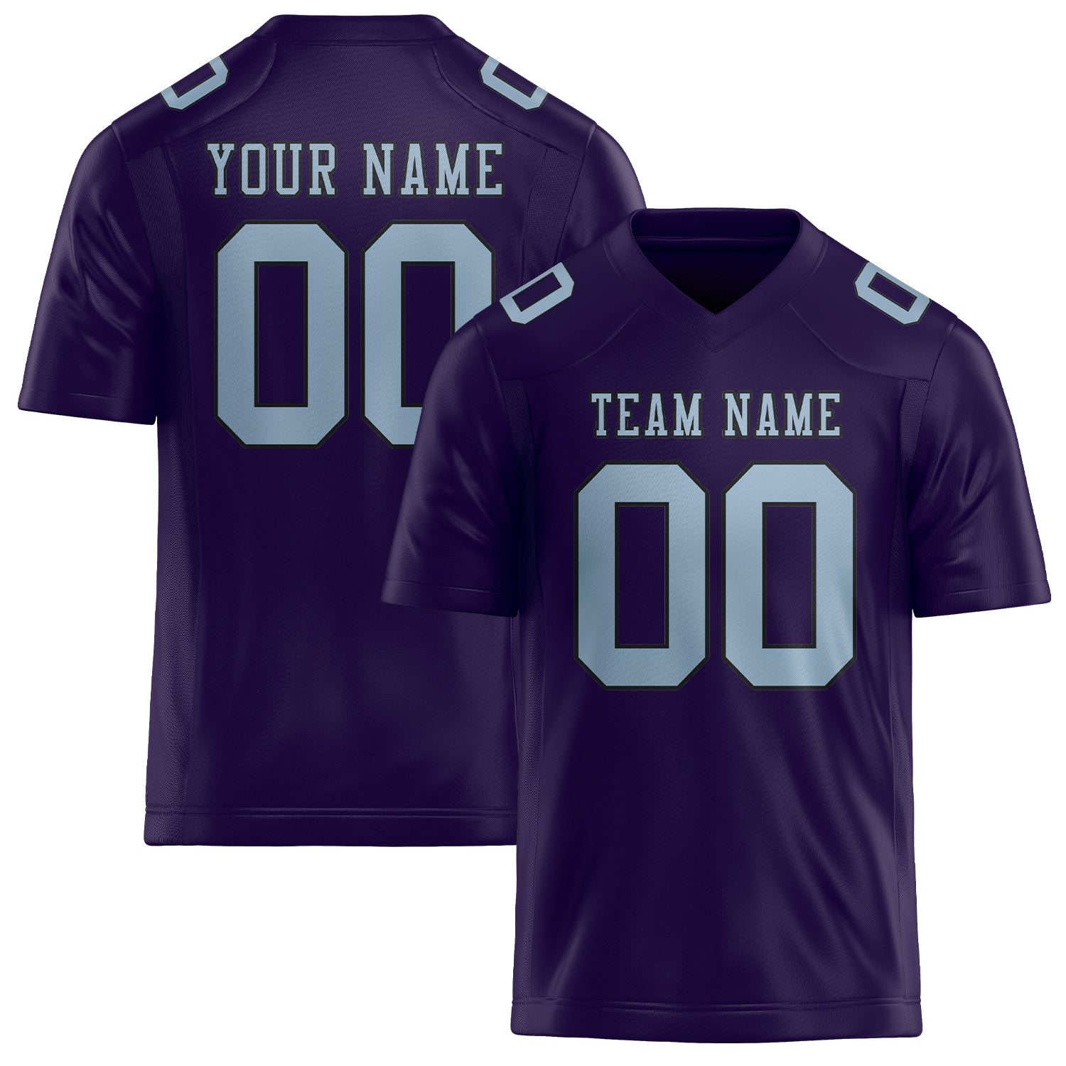 Custom Purple Light Blue Football Jersey