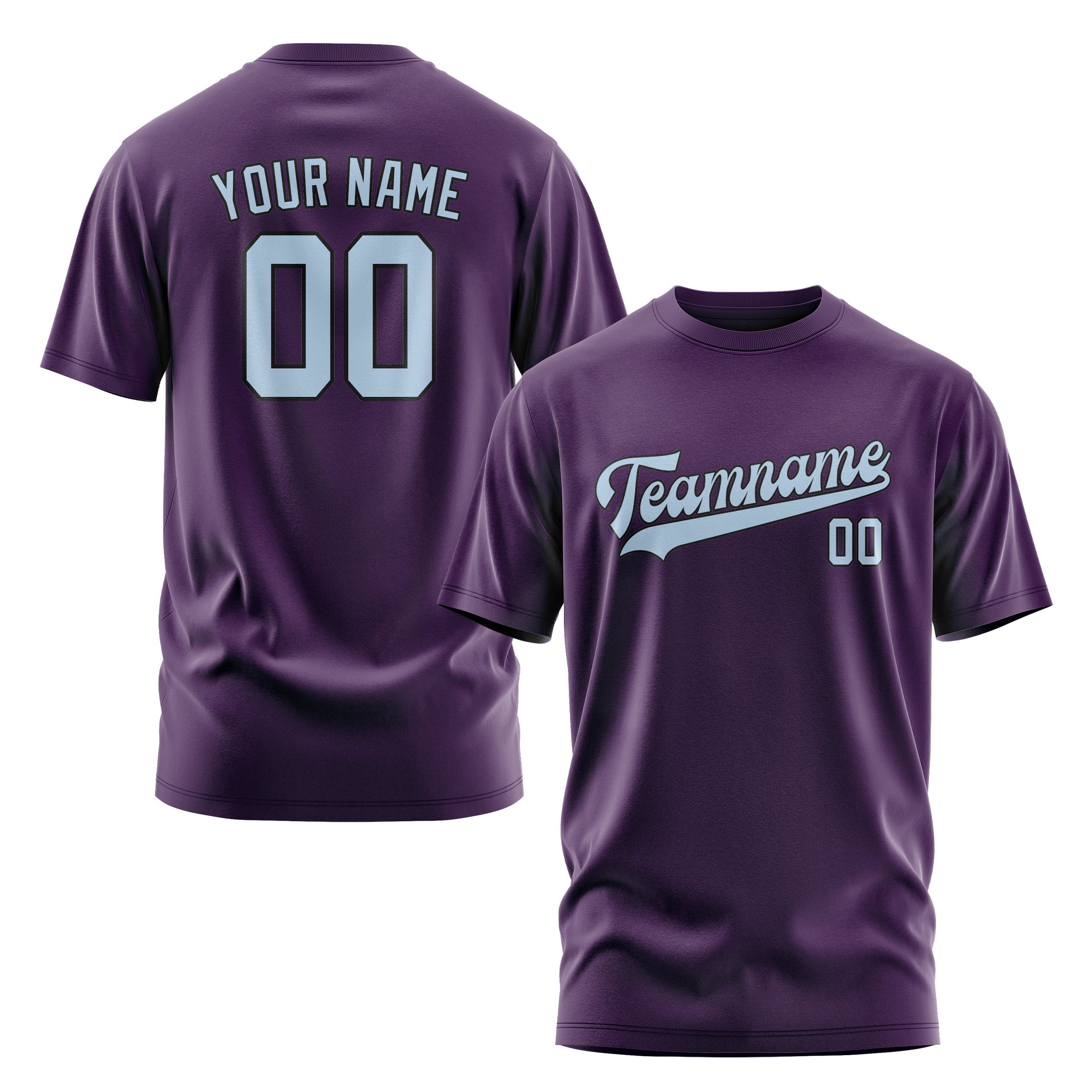 Custom Purple Light Blue T-Shirt