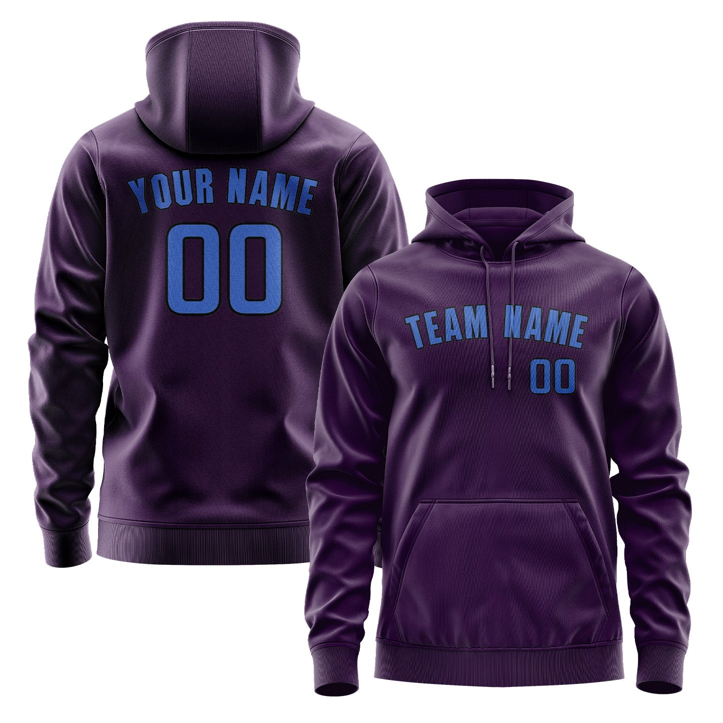 Custom Purple Sky Blue Hoodie