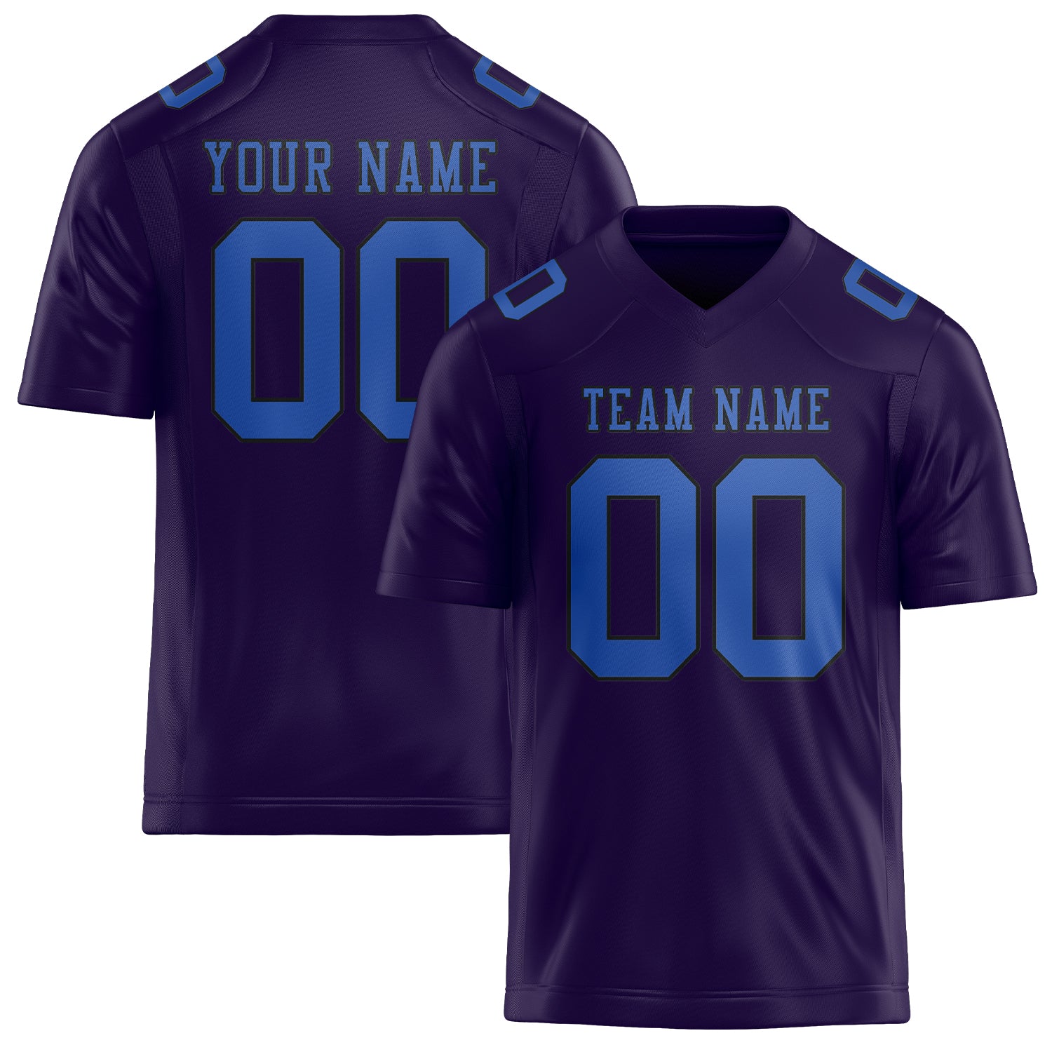 Custom Purple Sky Blue Football Jersey