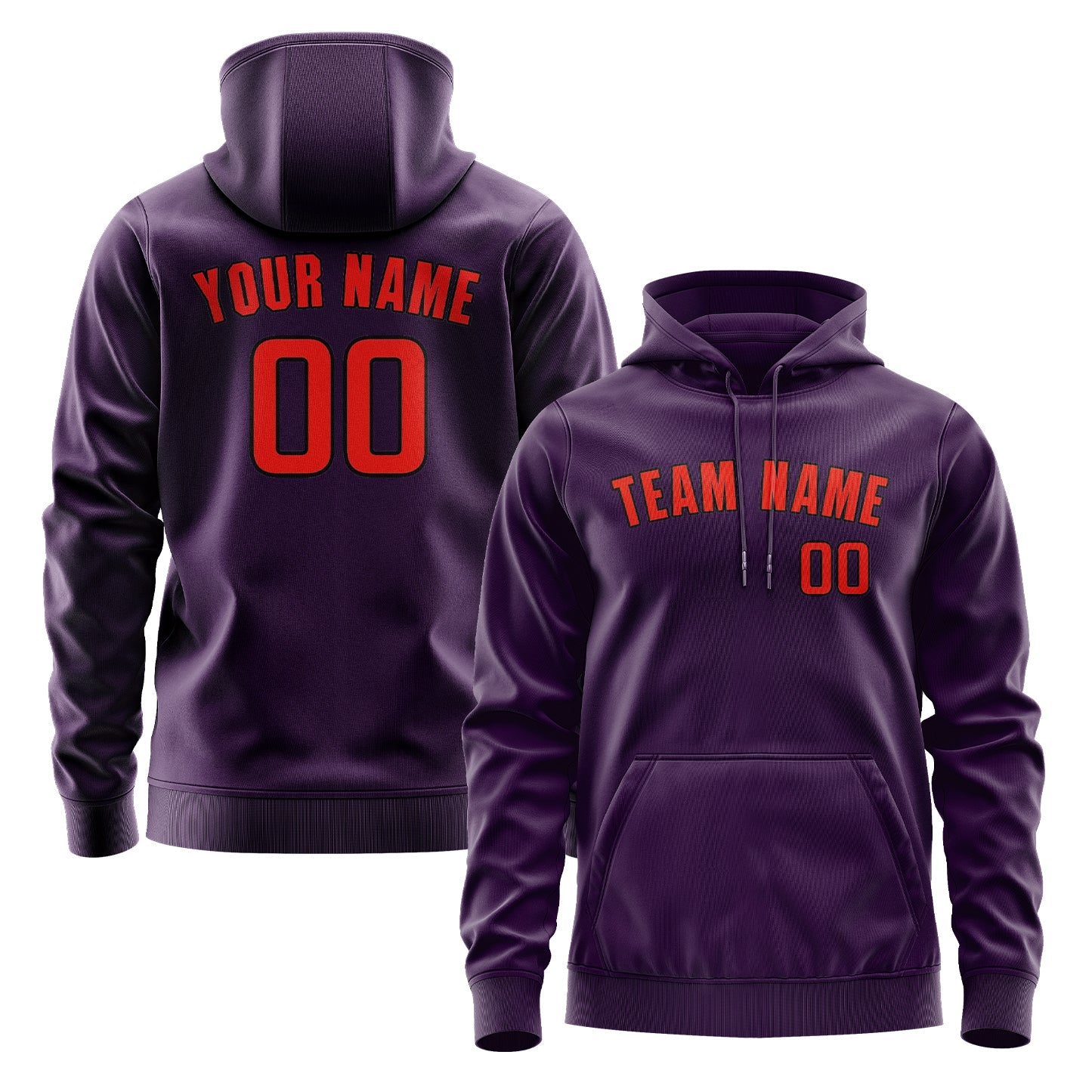 Custom Purple Orange Red Hoodie