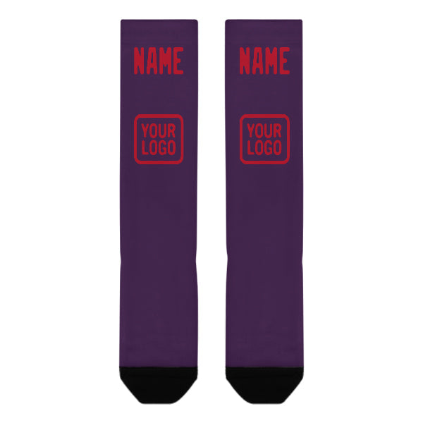 Custom Purple Red Knee-High Sock