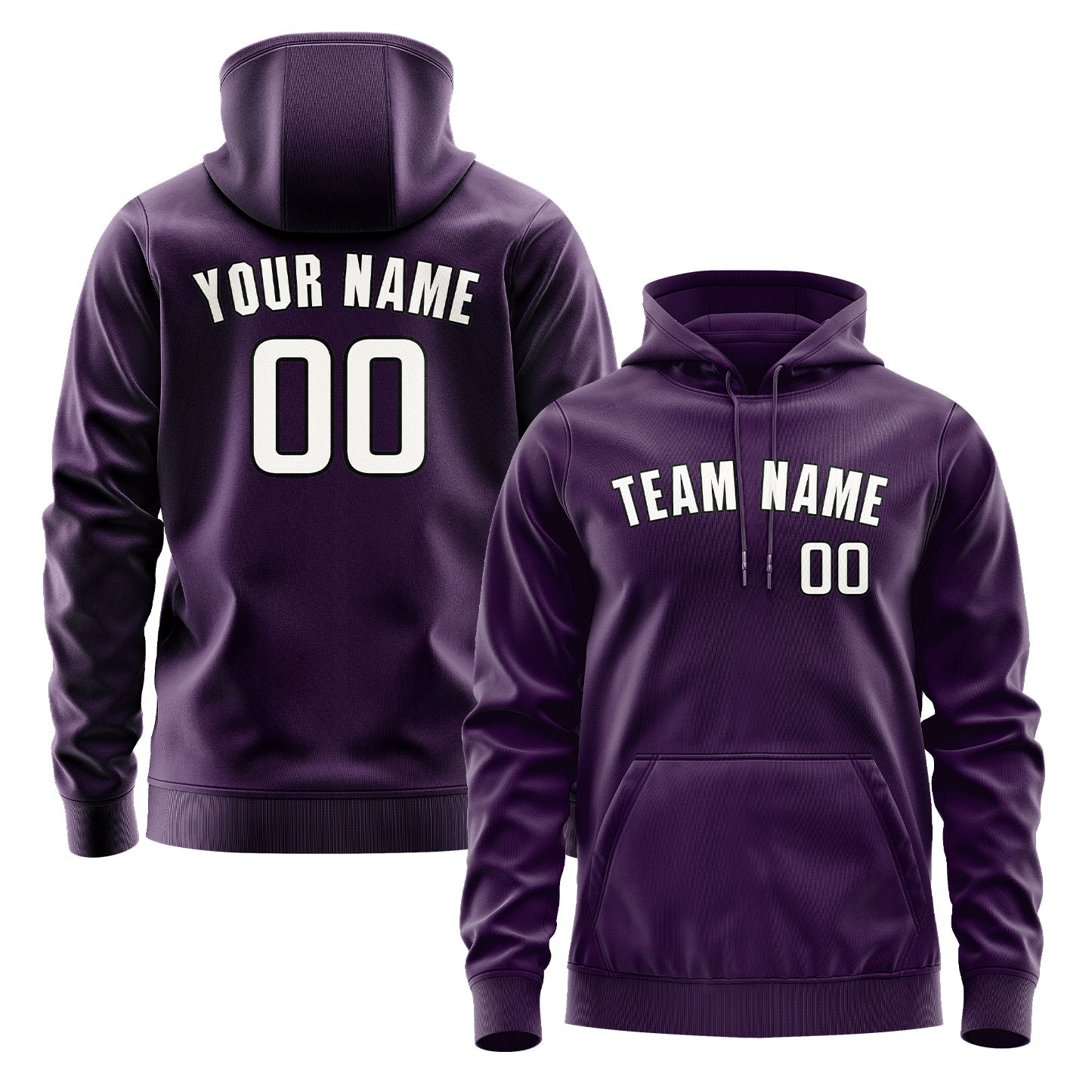 Custom Purple White Hoodie