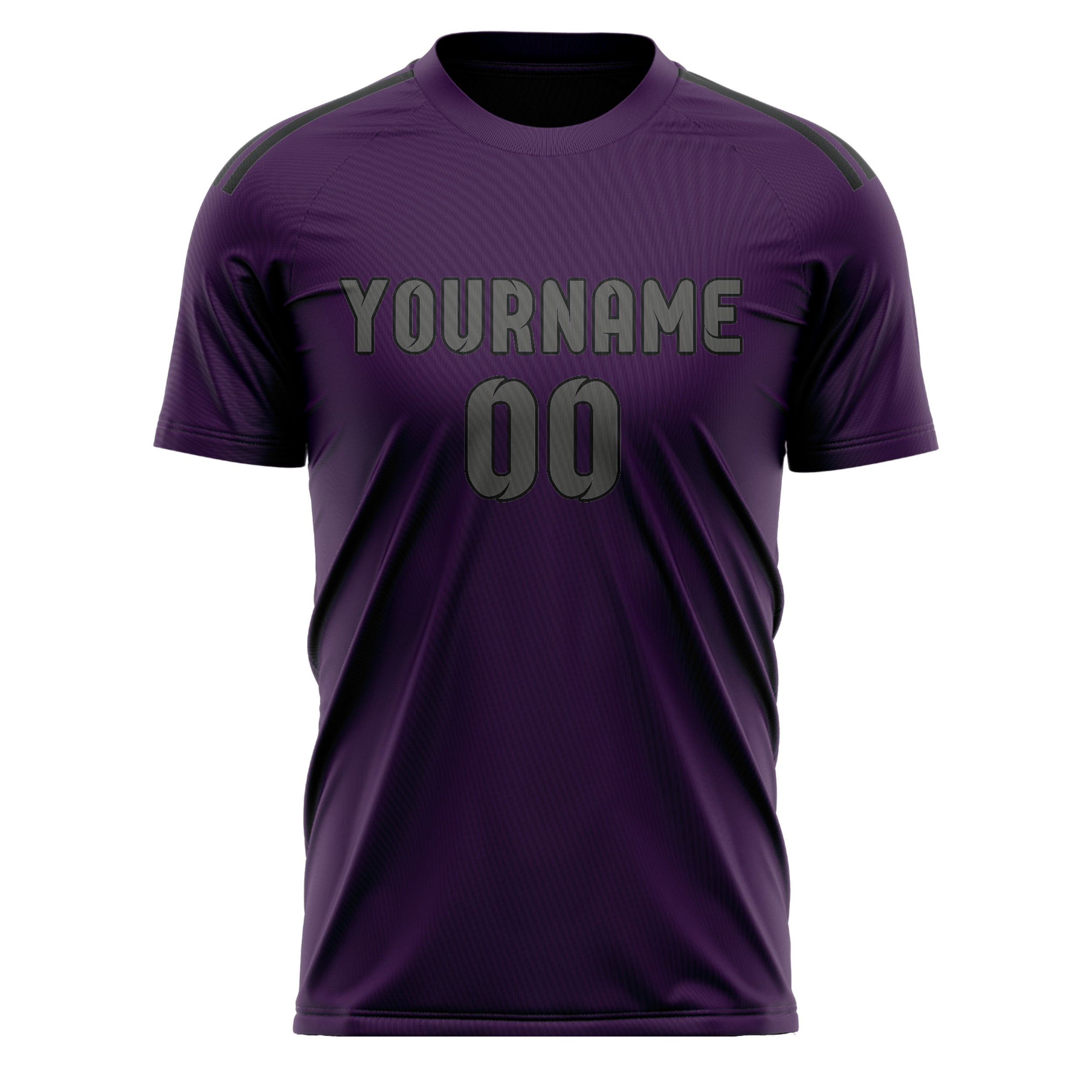 Custom Purple Dark Grey Soccer Jersey