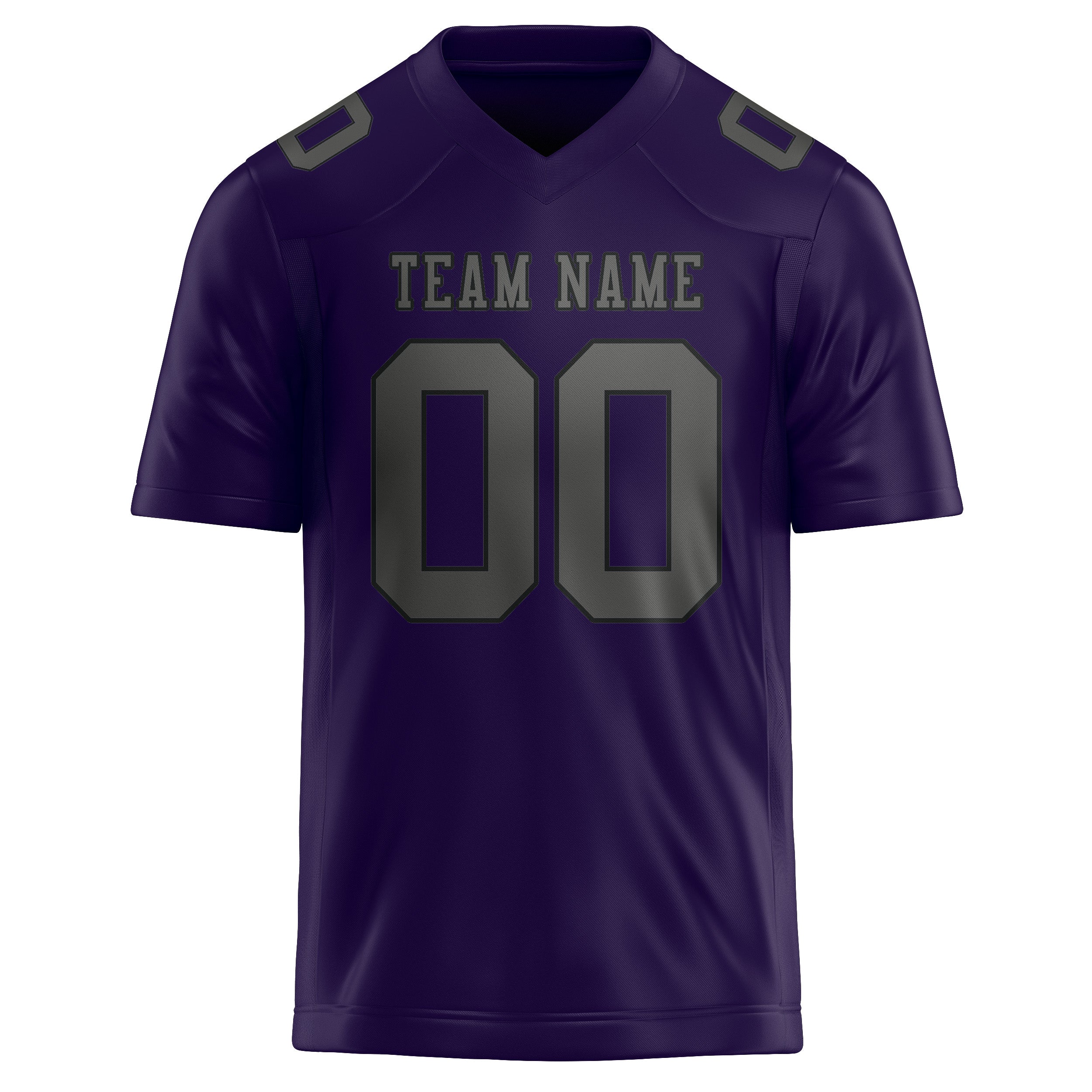 Custom Purple Dark Grey Football Jersey