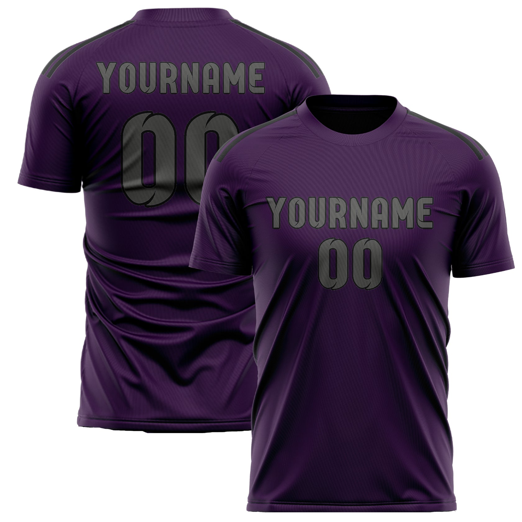 Custom Purple Dark Grey Soccer Jersey