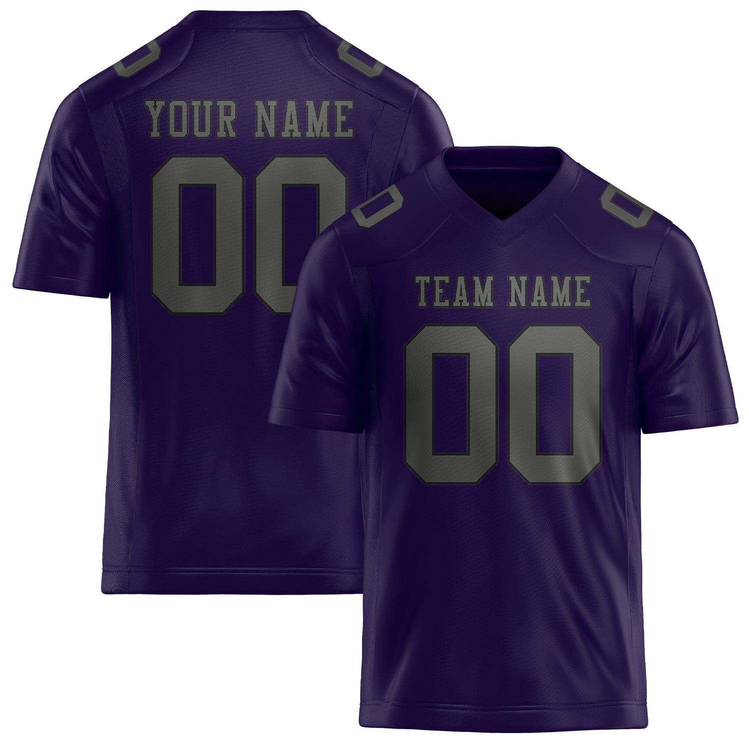 Custom Purple Dark Grey Football Jersey